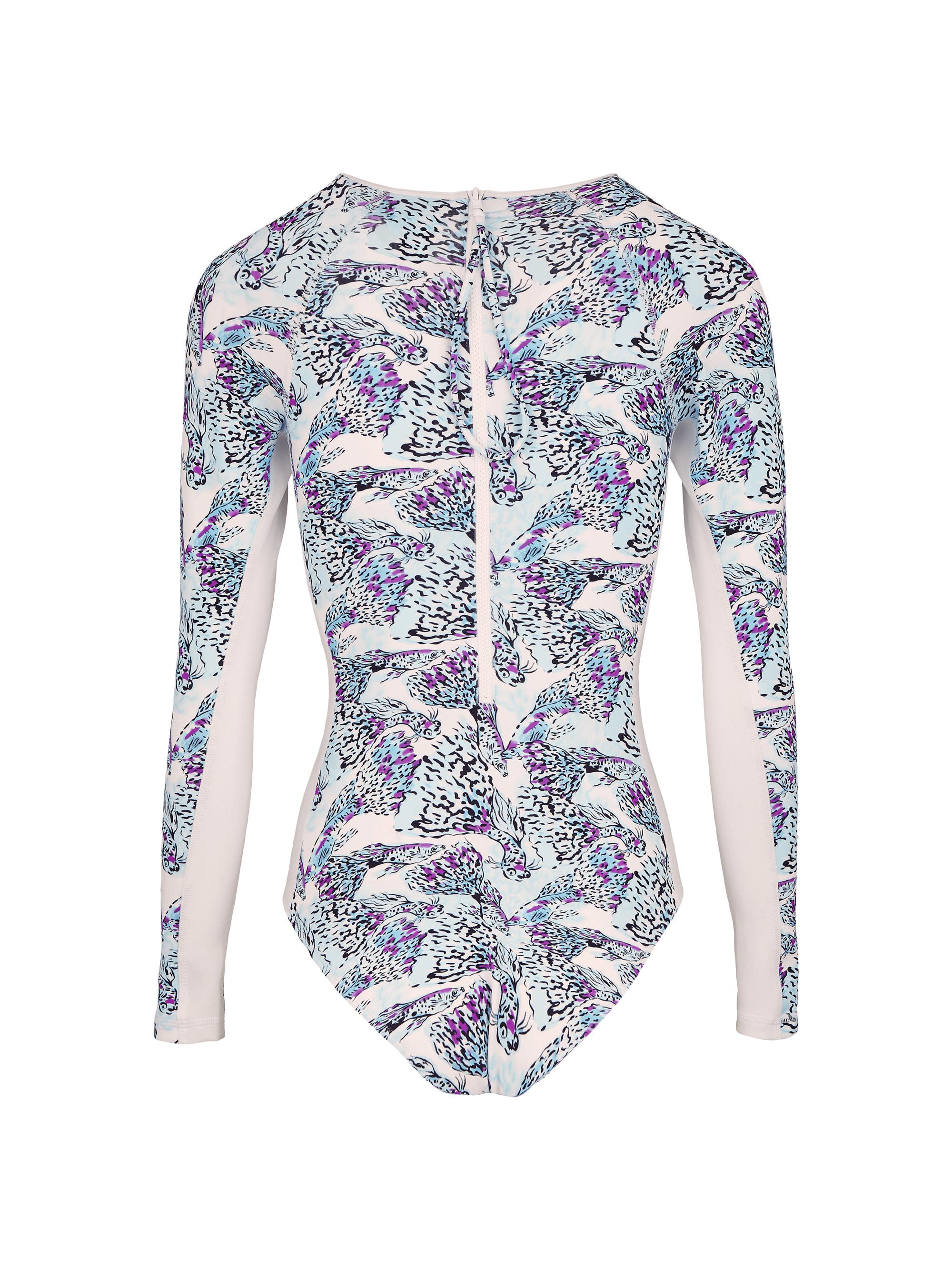 Vilebrequin Women's Lexya Fish-Print Neoprene Rashguard - Blanc
