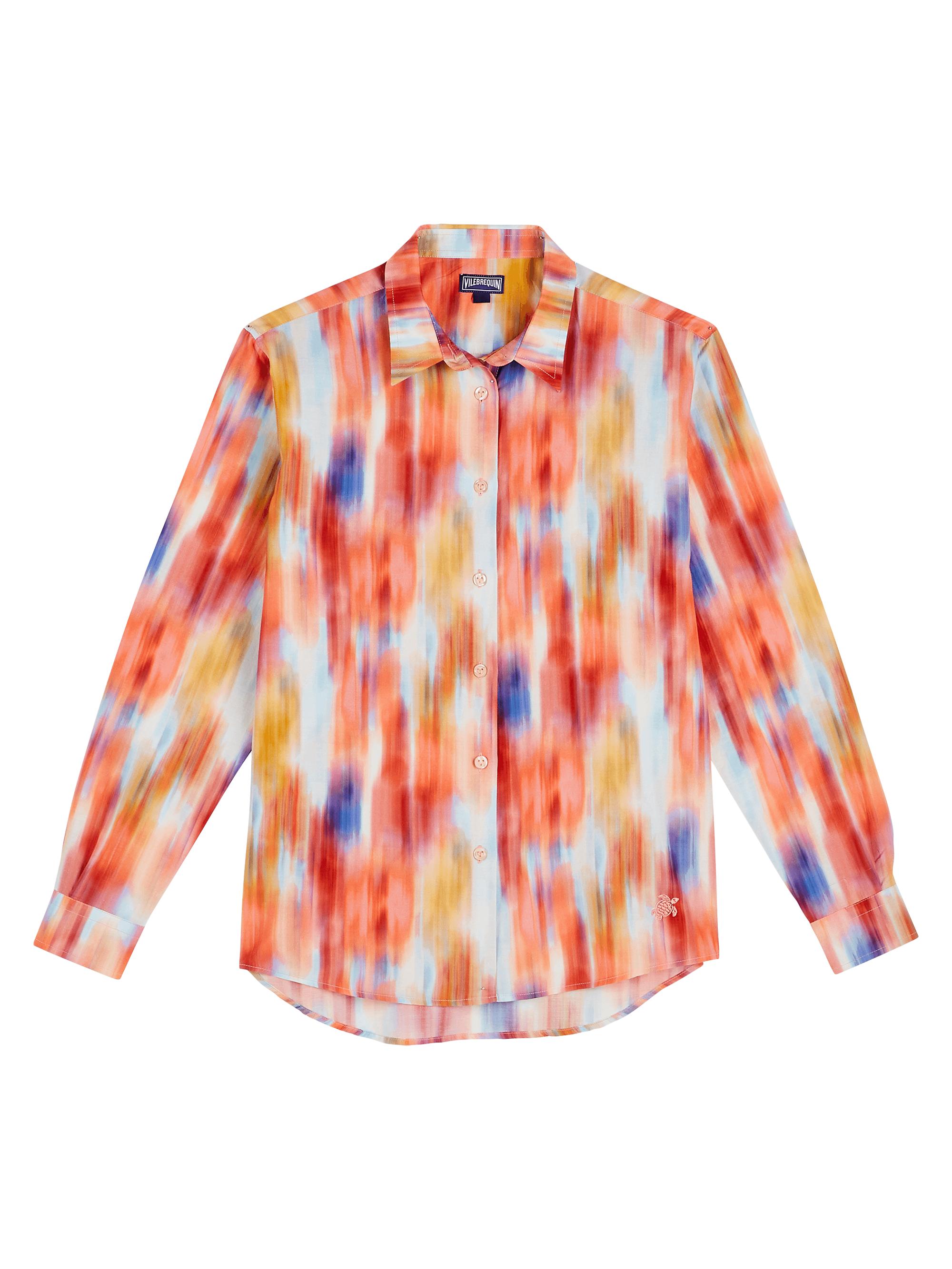 Vilebrequin Women's Fondoir Blurred Floral Cotton-SIlk Button-Front Shirt