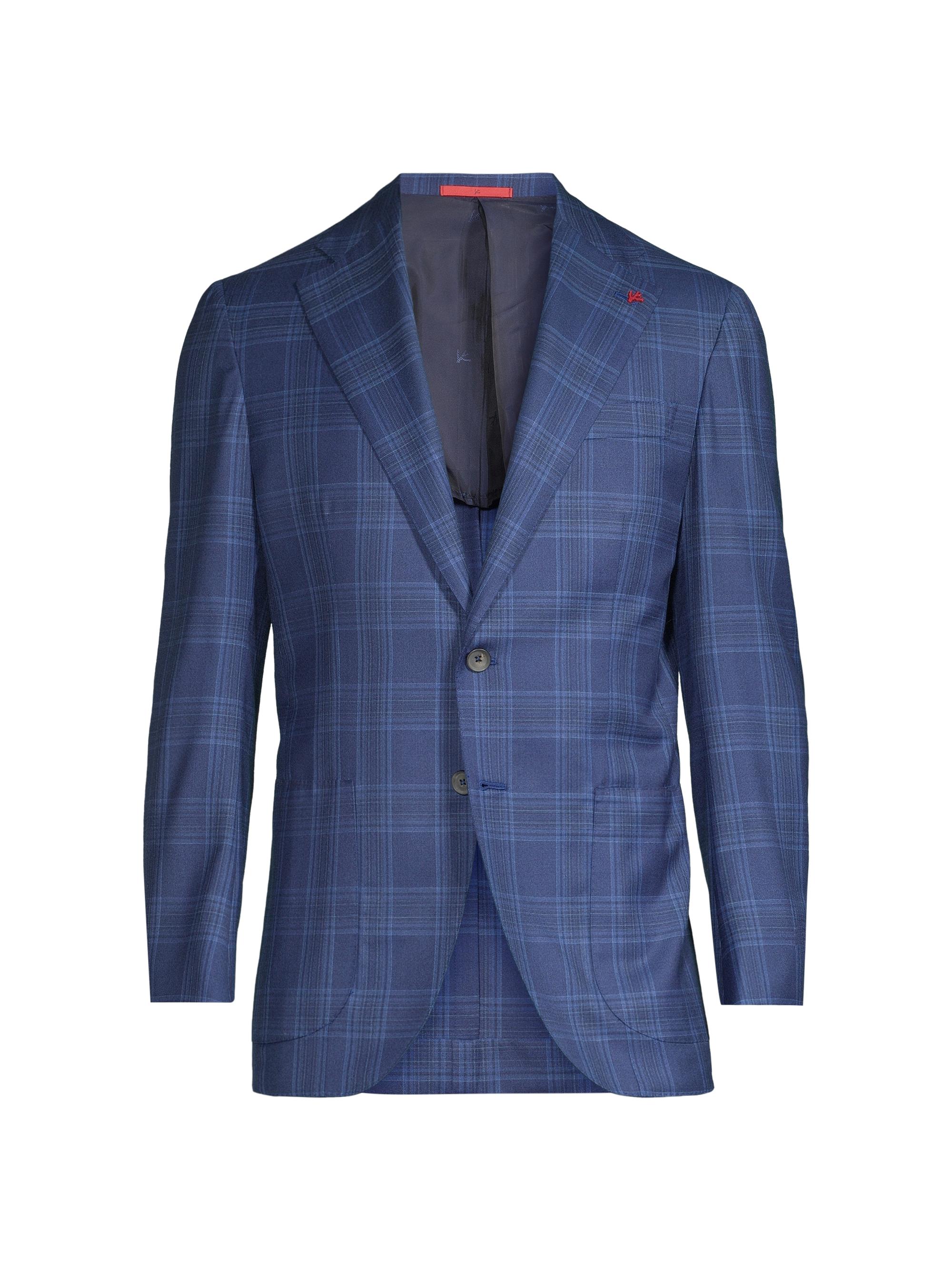 Isaia Men's Marechiaro Windowpane Wool Two-Button Sport Coat - Blue