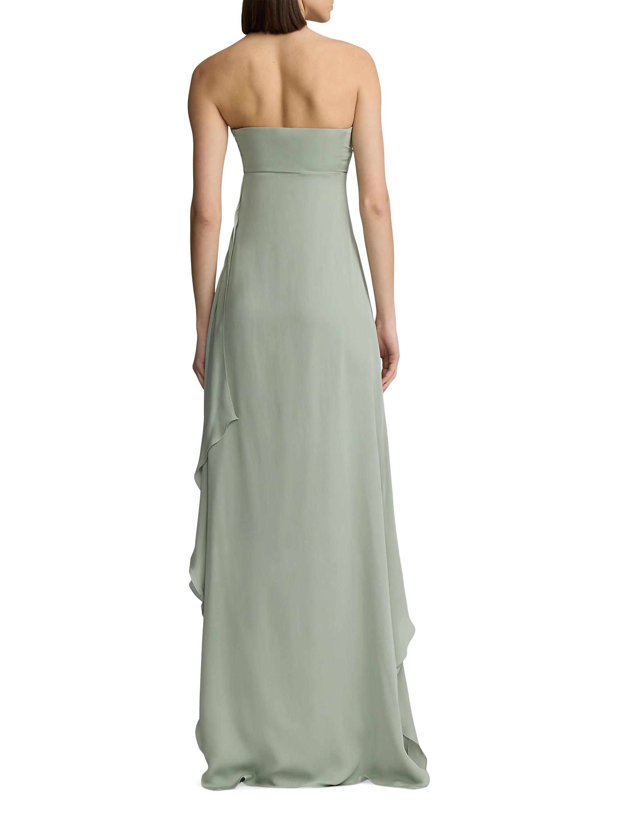 ralph lauren green evening dress Riviera Green Linen Scoop Neck Beaded Dress main image 0