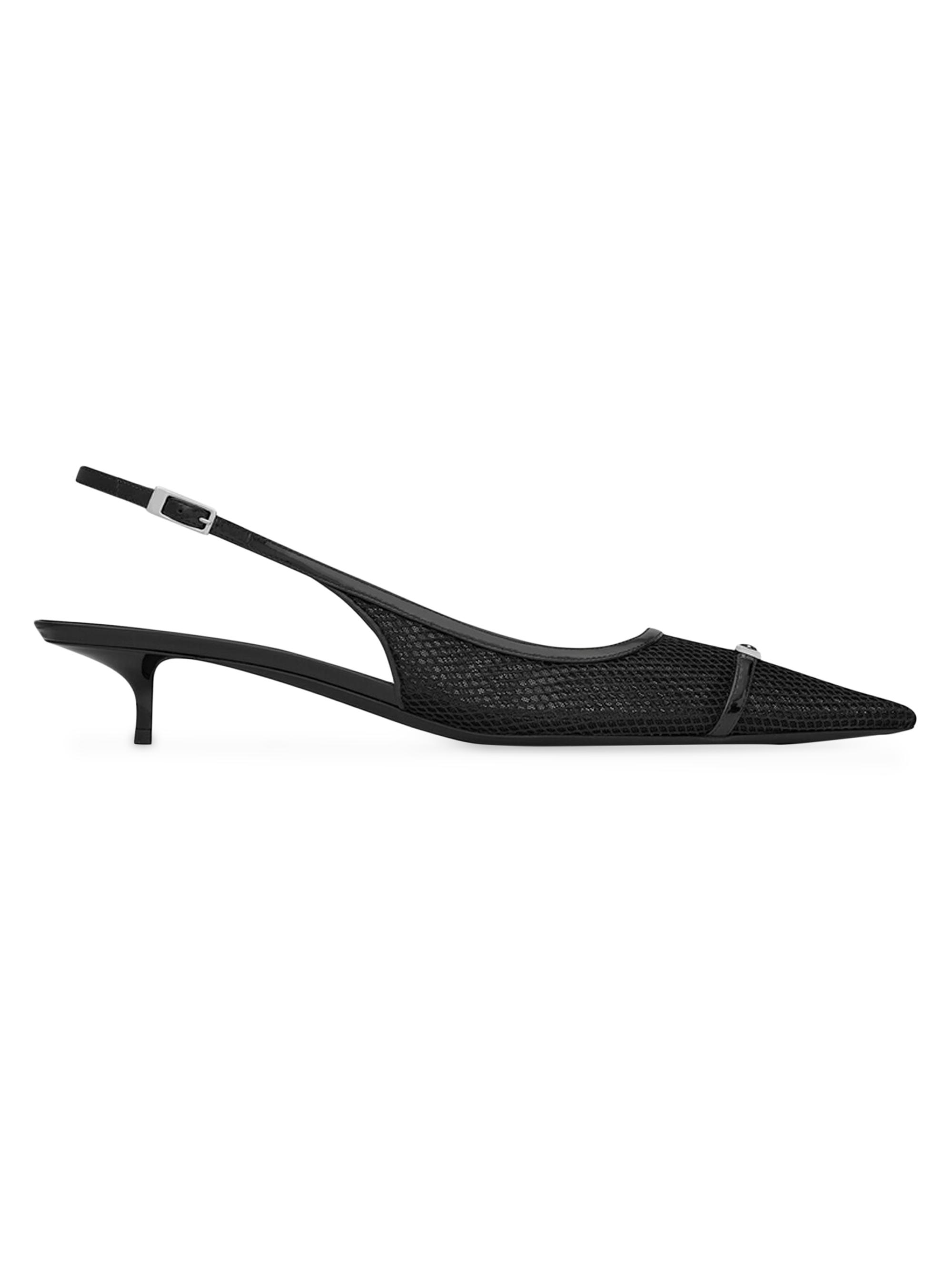 Saint Laurent Women's Oxalis Slingback Pumps In Mesh - Black