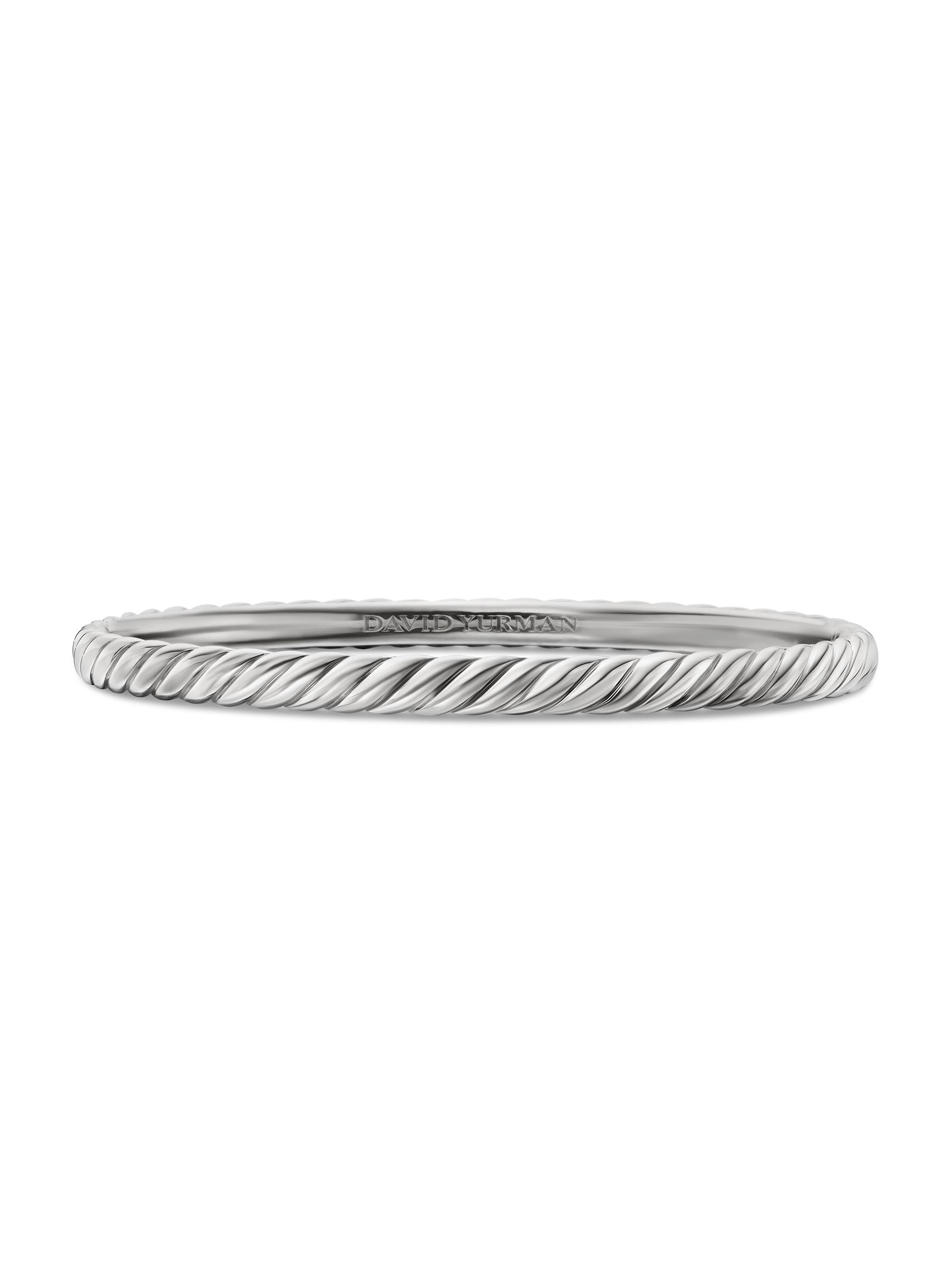 David Yurman Women's Sculpted Cable Bangle Bracelet in 18K White Gold - White Gold