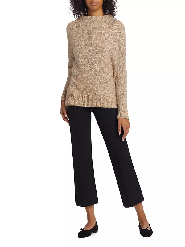 Shop Vince Pintuck Pull-On Crop Flared Pants