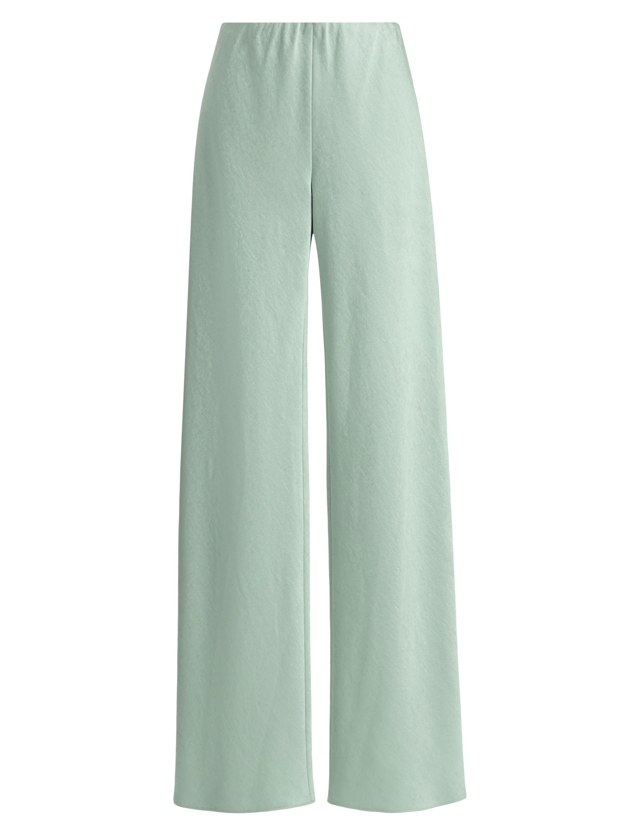 Vince Women's Fluid Bias-Cut Satin High-Rise Trousers - Aloe Stone