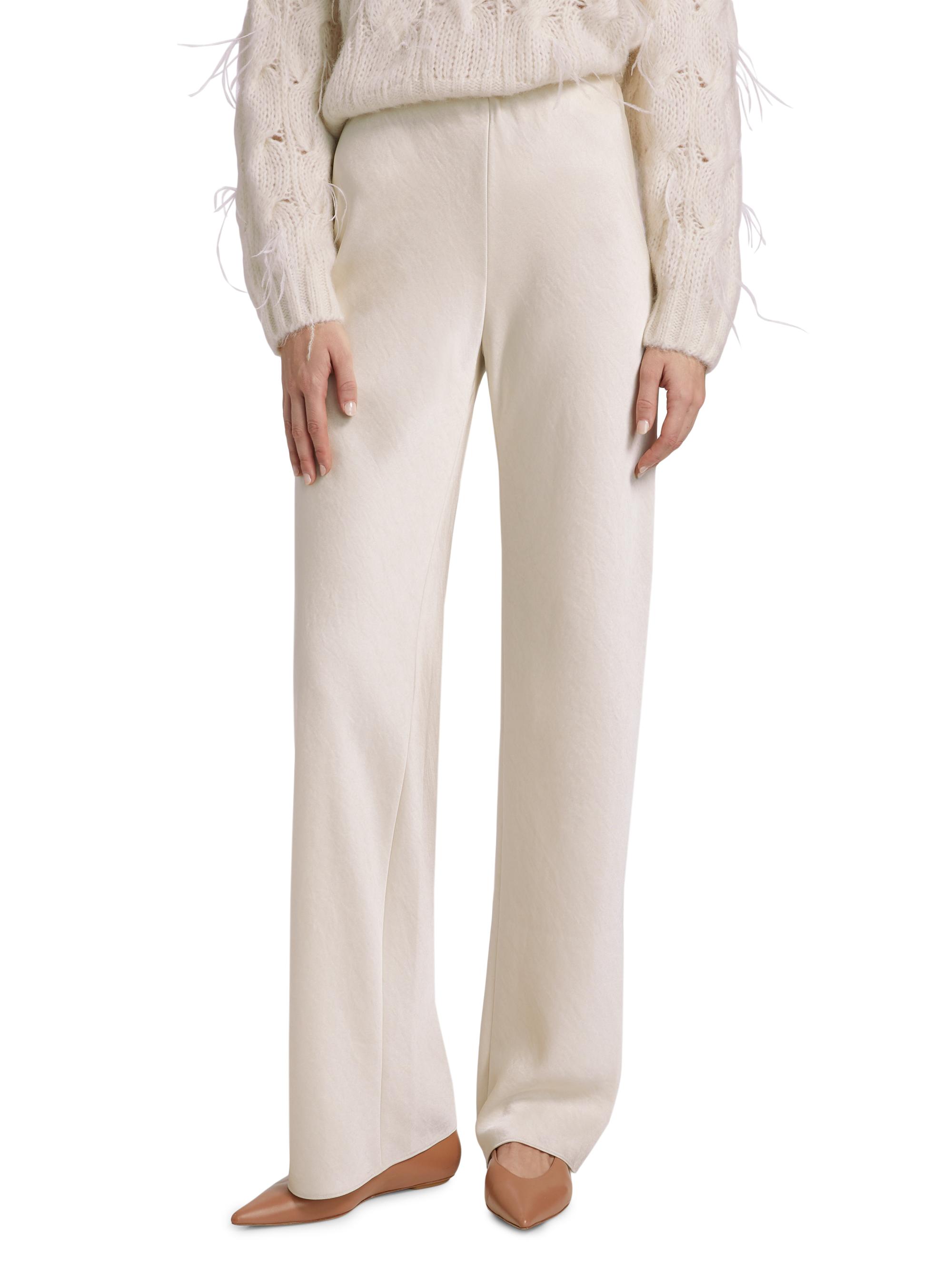 Fluid Bias-Cut Satin High-Rise Trousers