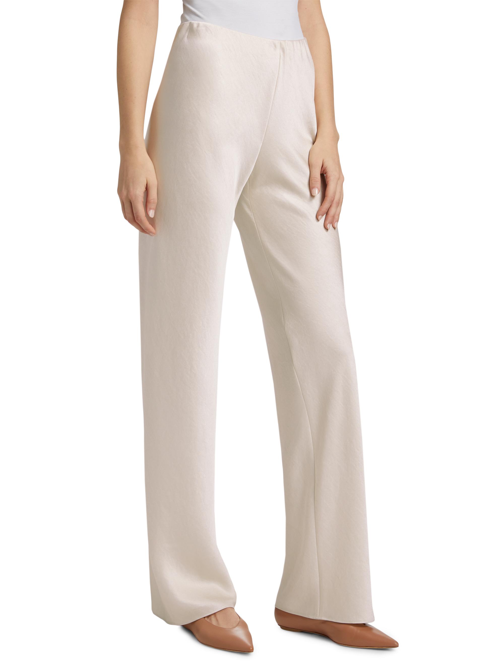 Fluid Bias-Cut Satin High-Rise Trousers