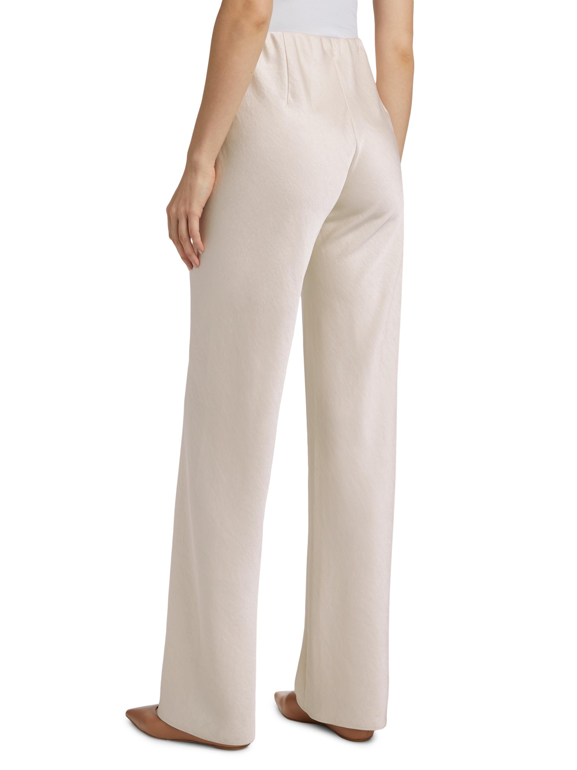 Fluid Bias-Cut Satin High-Rise Trousers