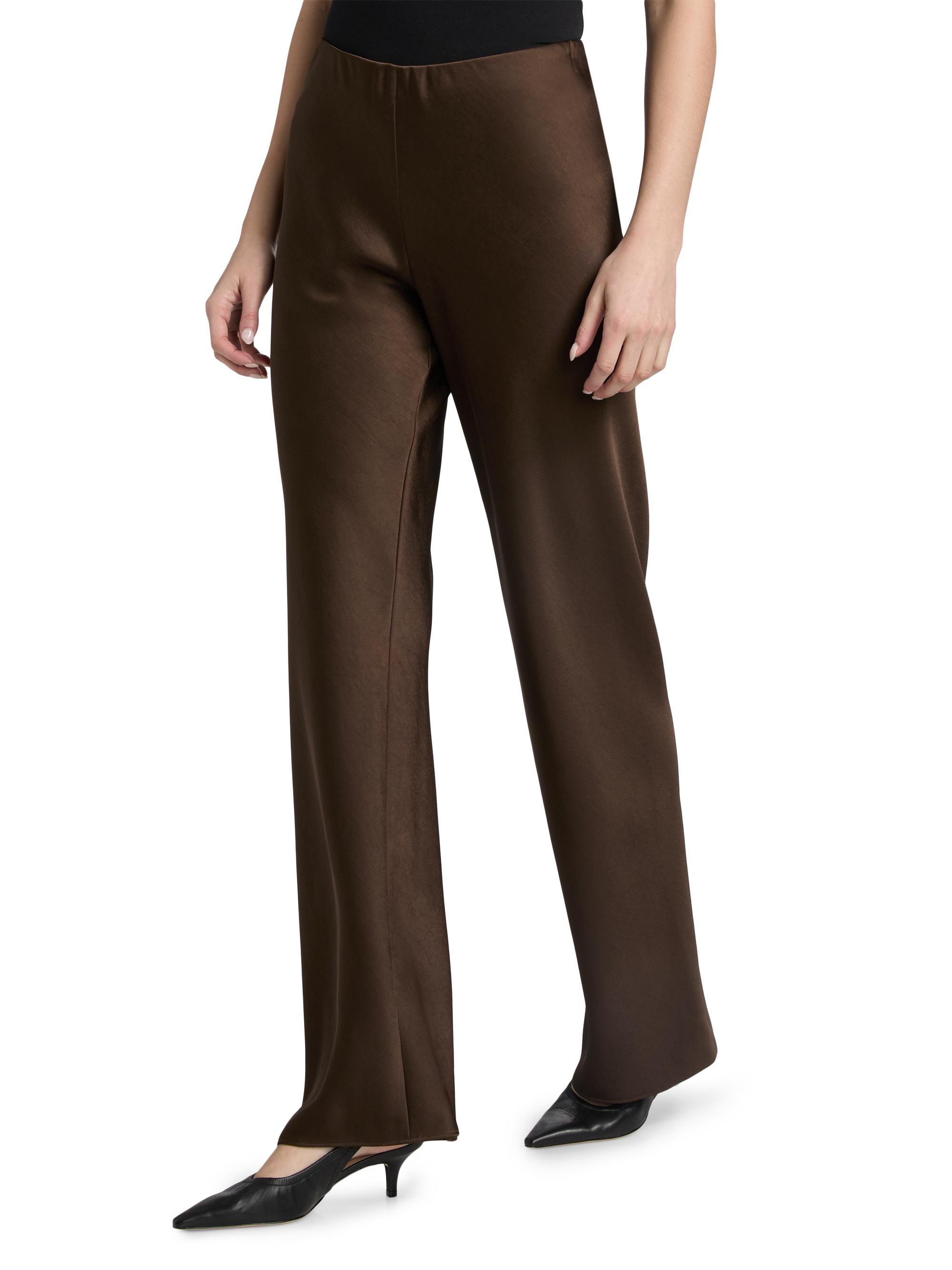 Fluid Bias-Cut Satin High-Rise Trousers