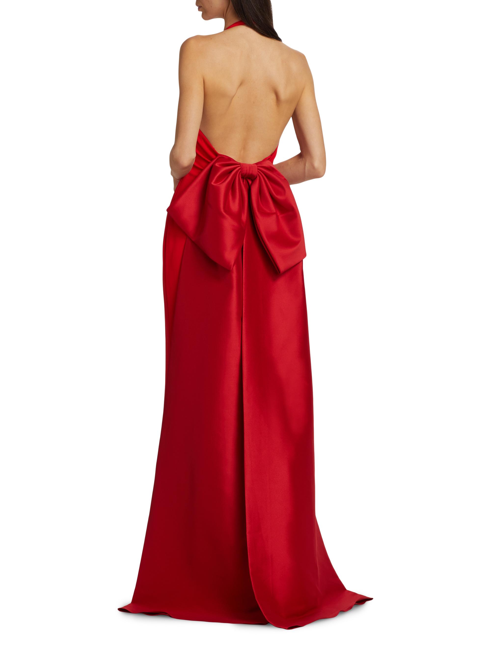 Badgley Mischka Crepe Bow Back Gown Saks Fifth Avenue