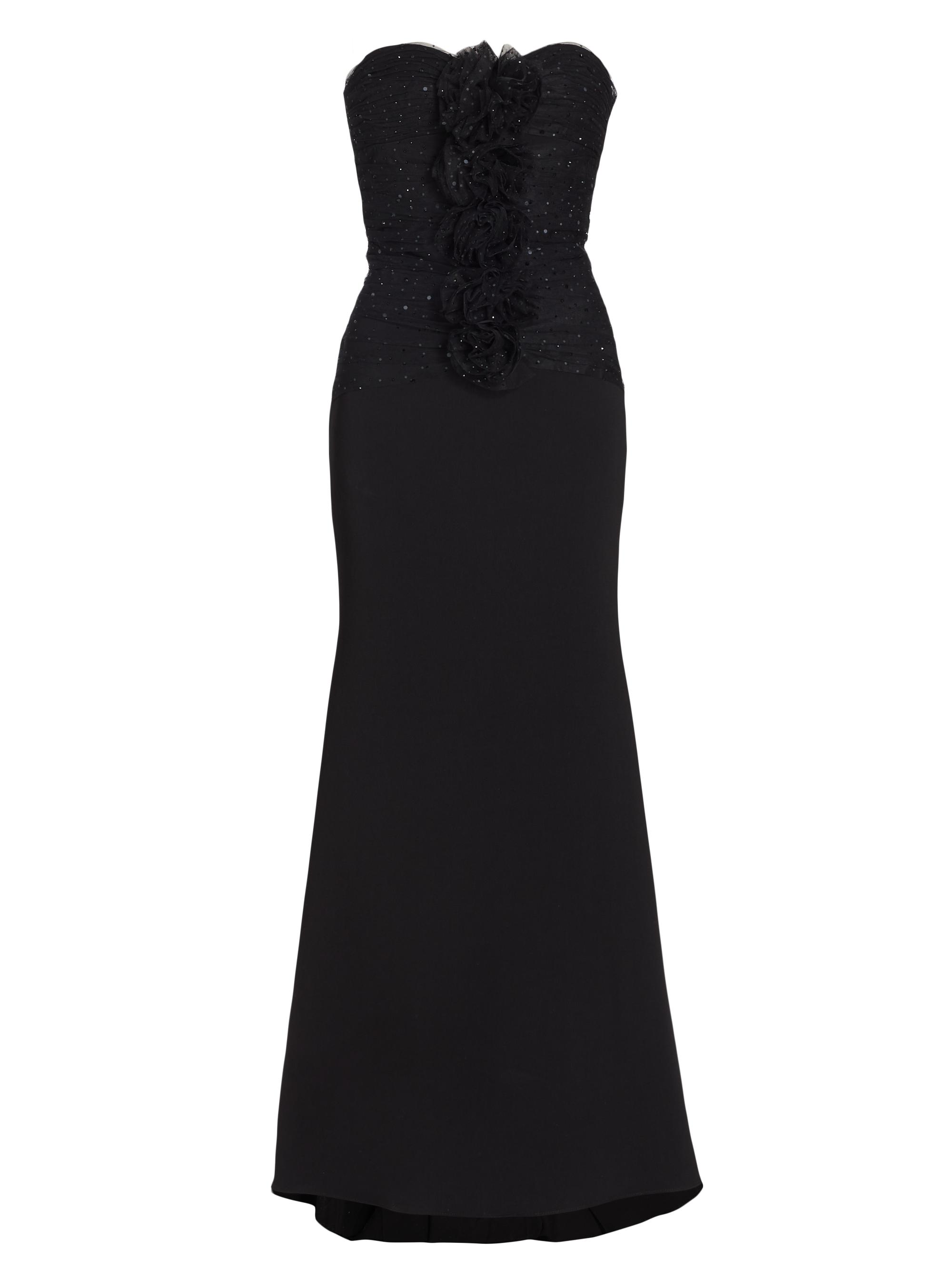 Badgley Mischka Women's Strapless Tulle Puff Gown - Black