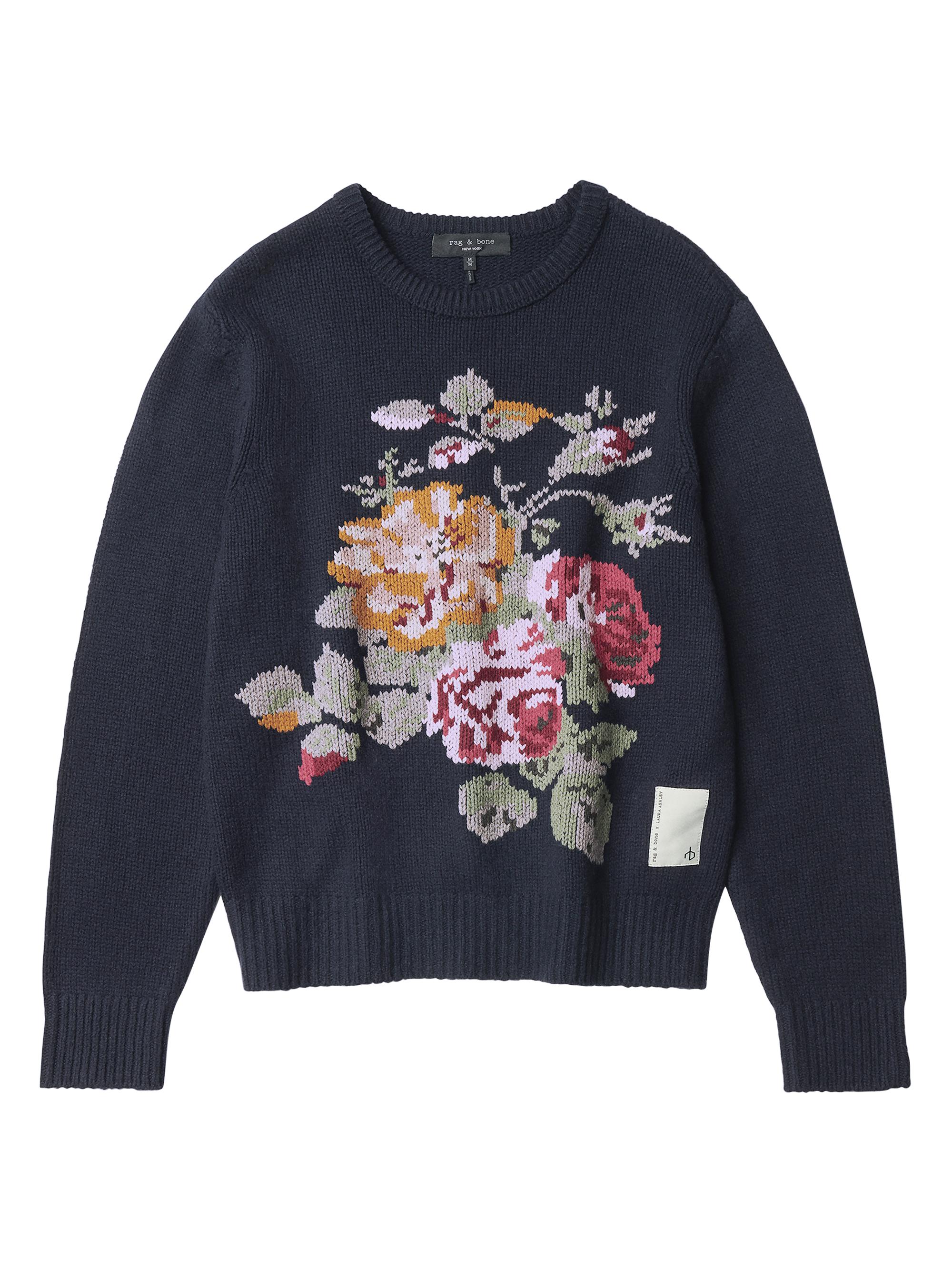 rag & bone Men's Laura Ashley Wool Crewneck Sweater - Navy