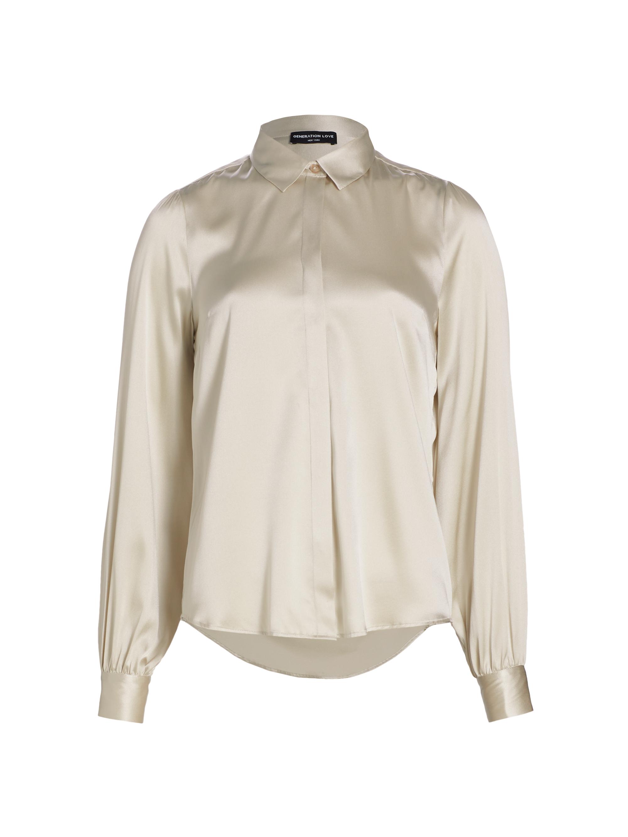 Generation Love Women's Maxwell Silk-Blend Blouse - Mist