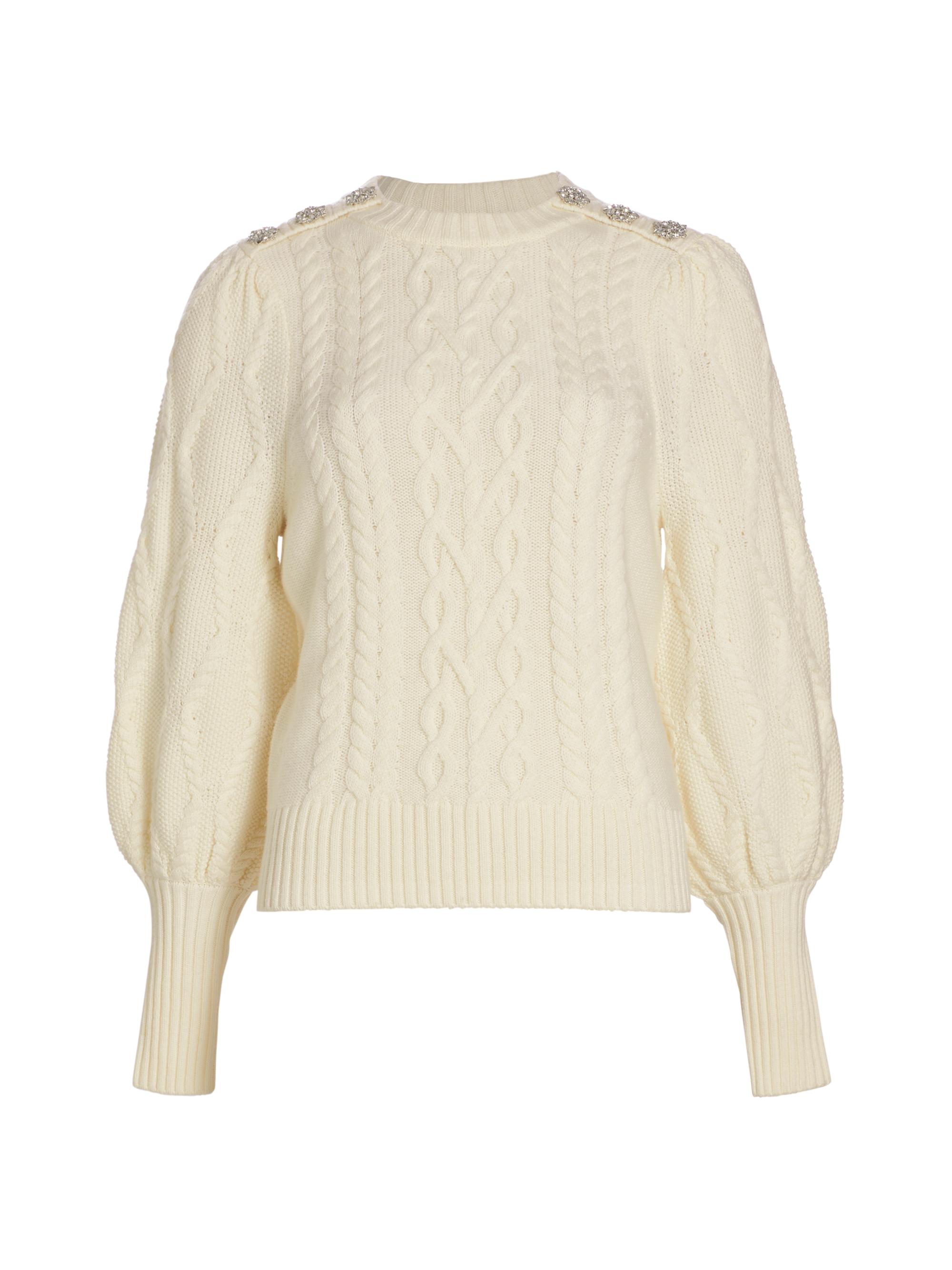 Generation Love Women's Rylan Wool Cable-Knit Sweater - Cream
