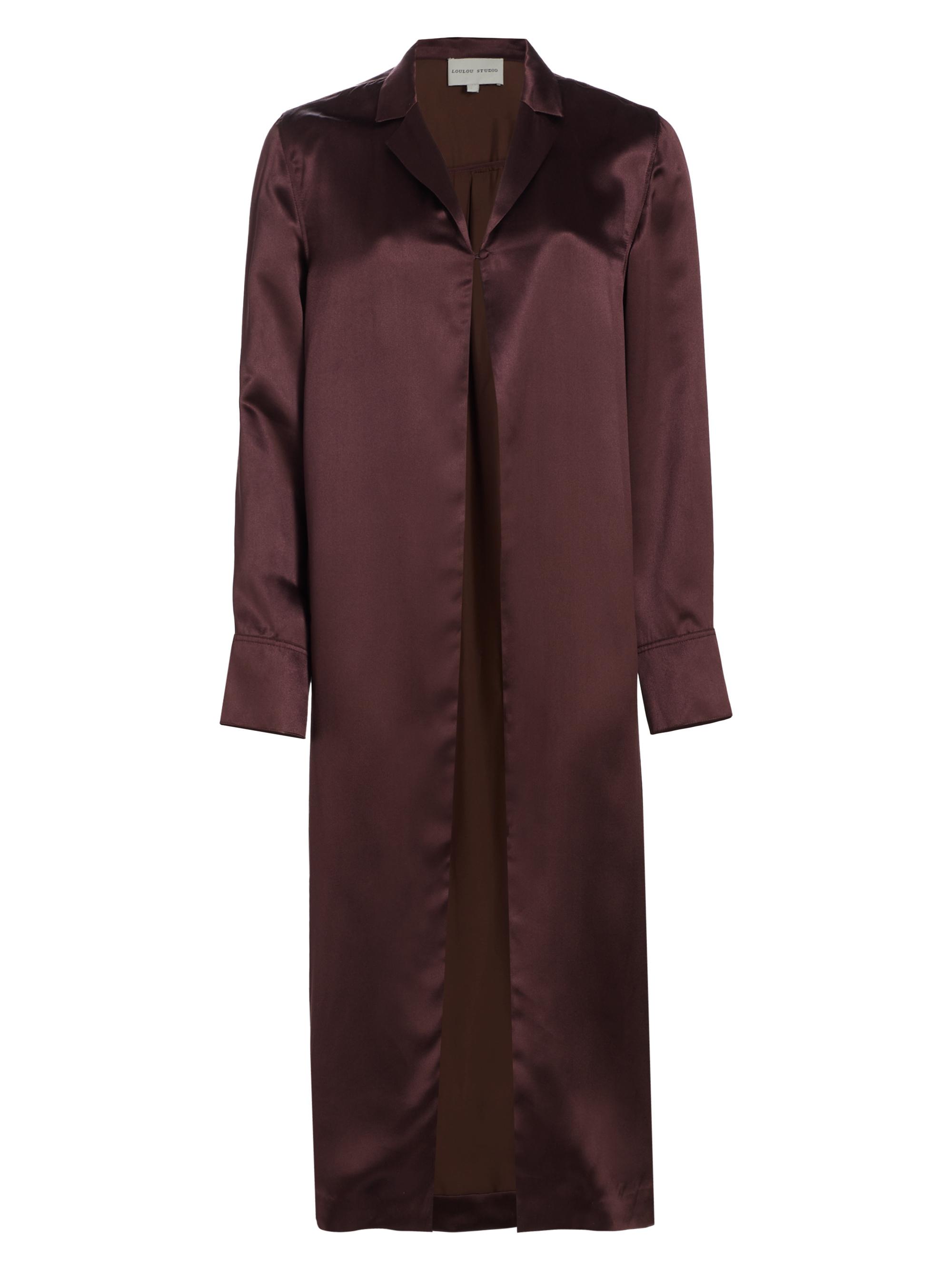 Loulou Studio Women's Oyat Silk-Blend Longline Blouse - Midnight Bordeaux