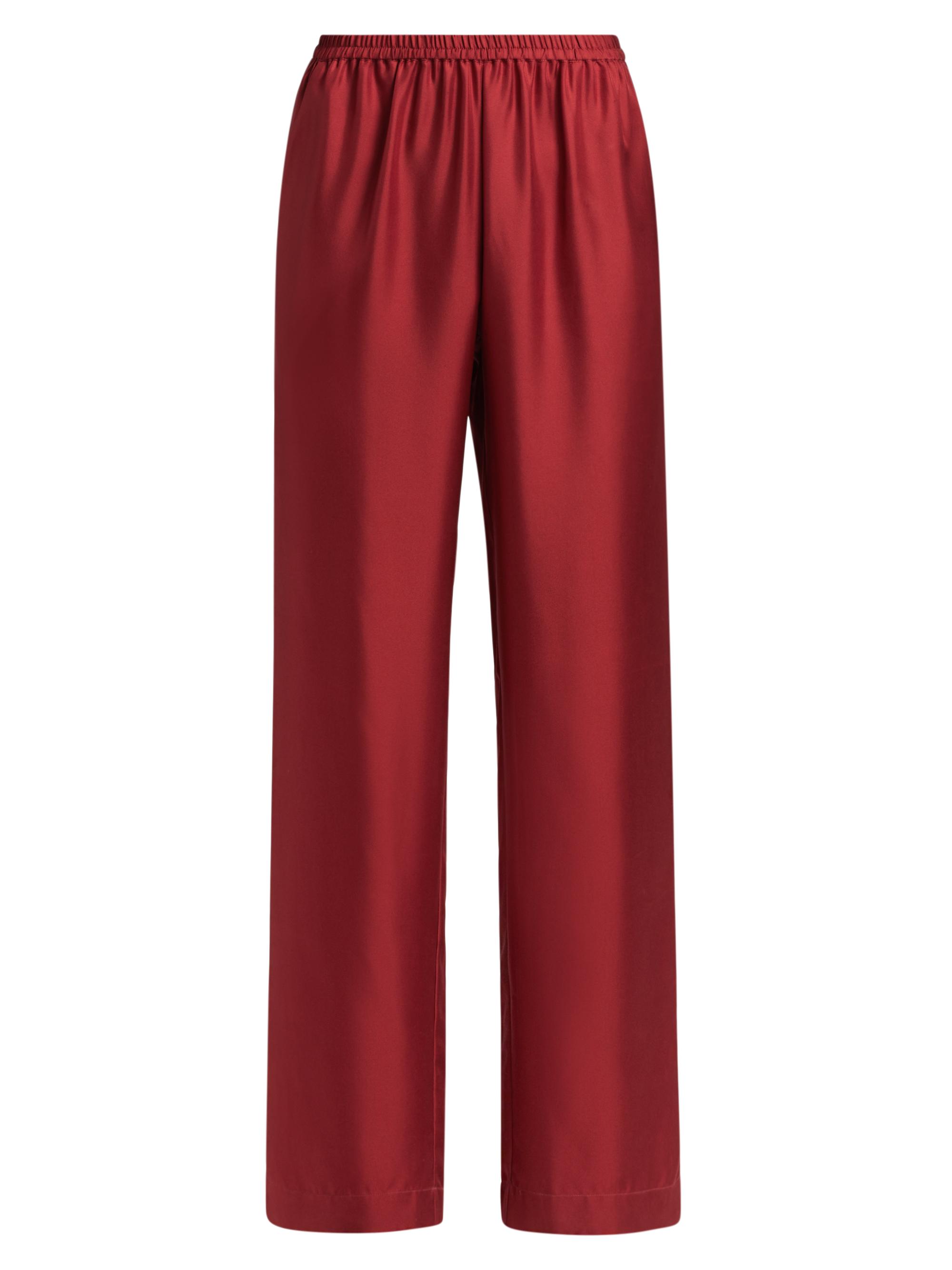 Loulou de Saison Women's Alera Silk Straight-Leg Pants - Tomato