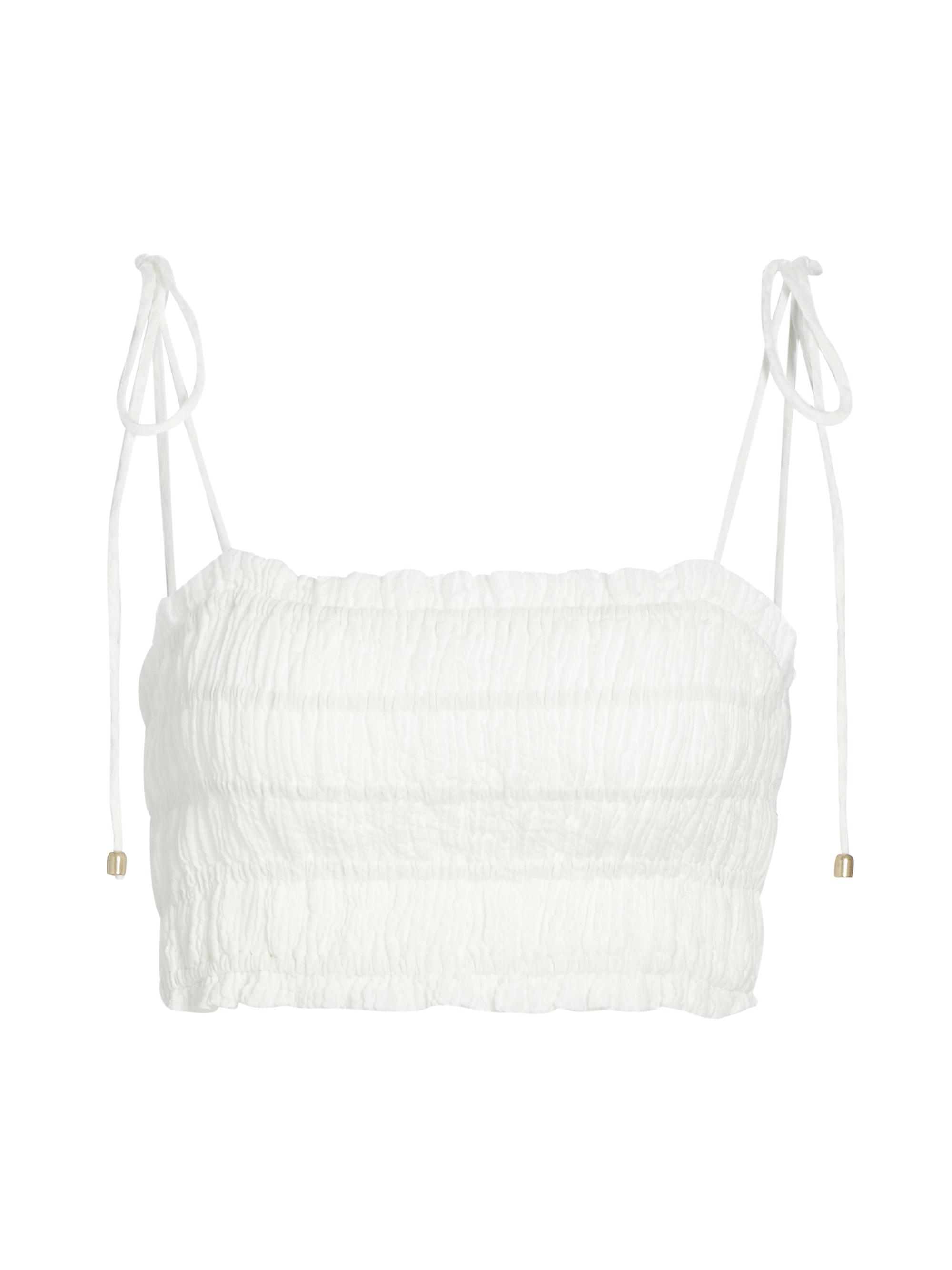 Kivari Women's Nora Smocked Crop Top - Coconut