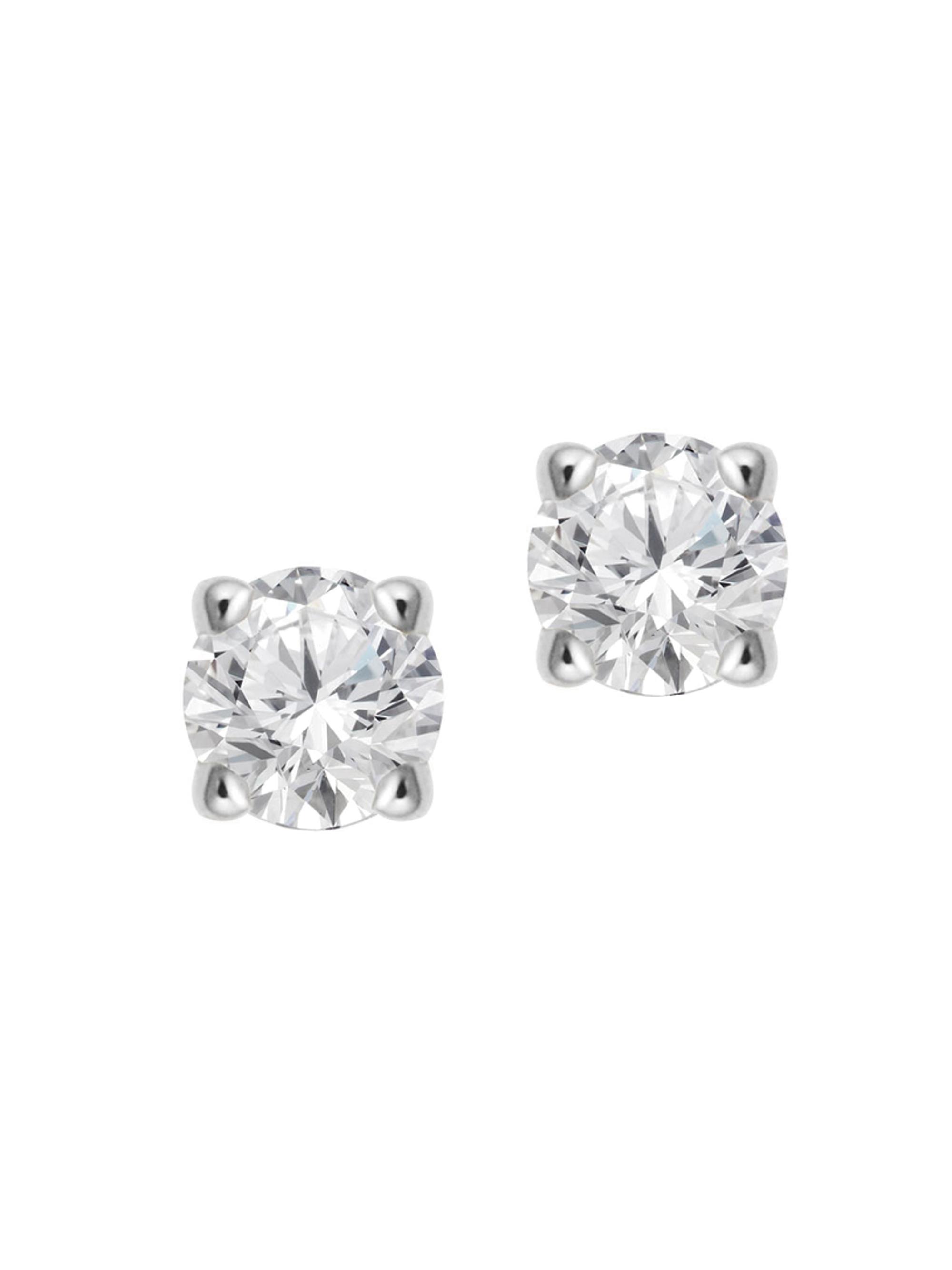 Oradina Women's 14K White Gold Shine Bright Diamond Mini Stud - White Gold