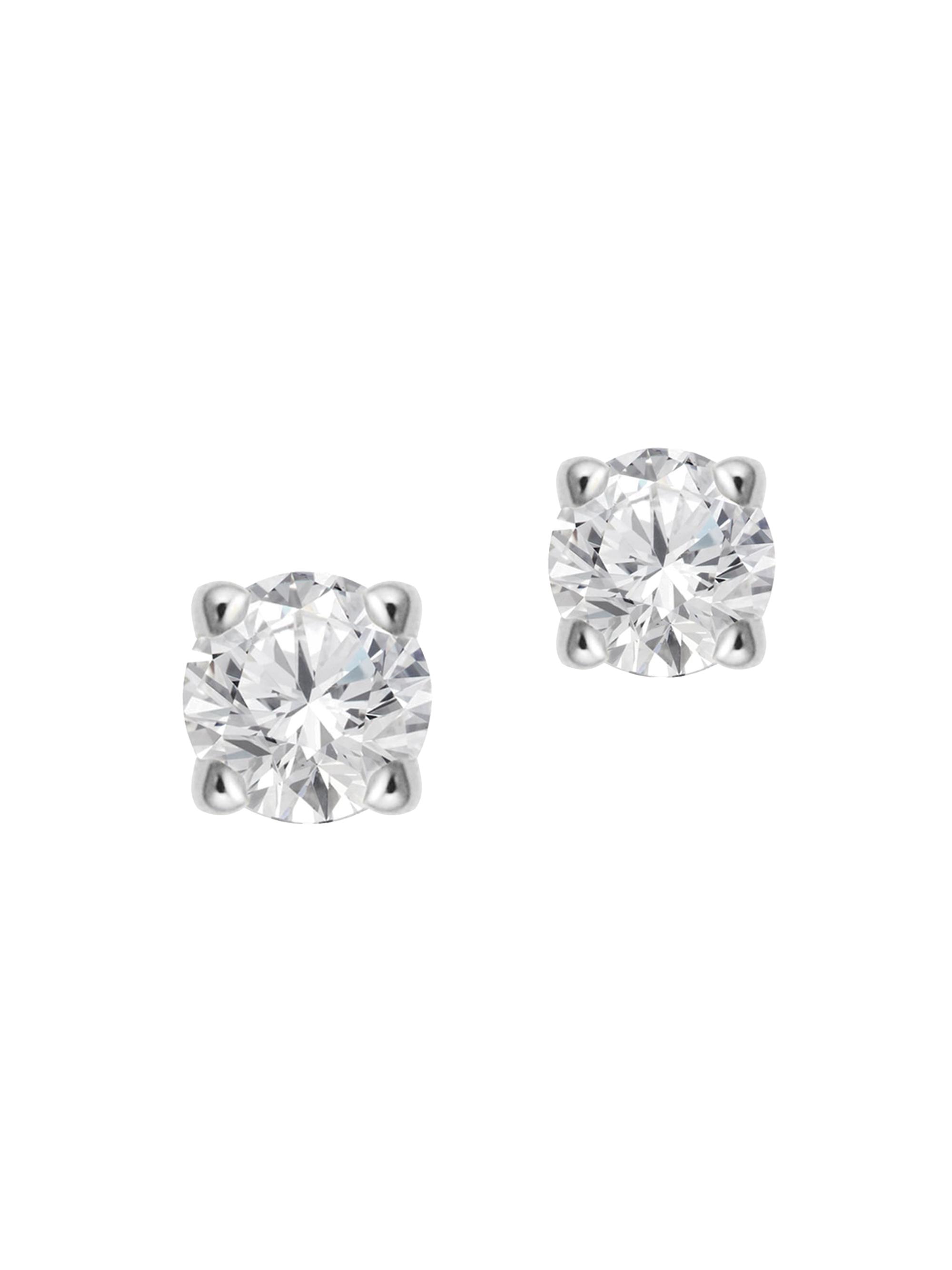 Oradina Women's 14K White Gold Shine Bright Diamond  Stud - White Gold