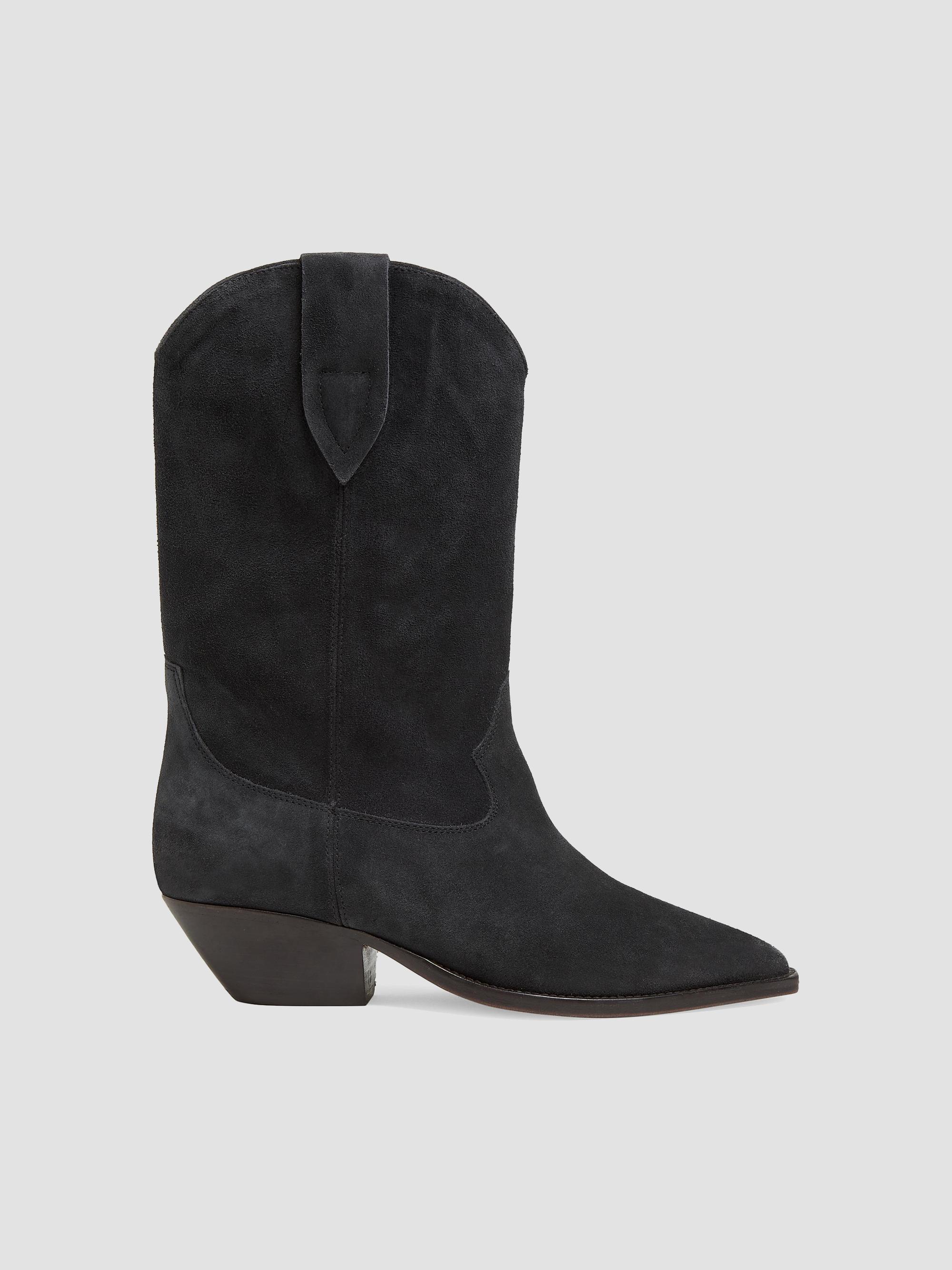 Isabel Marant Women's Duerto 35MM Suede Cowboy Boots - Black | Thumbnail 7