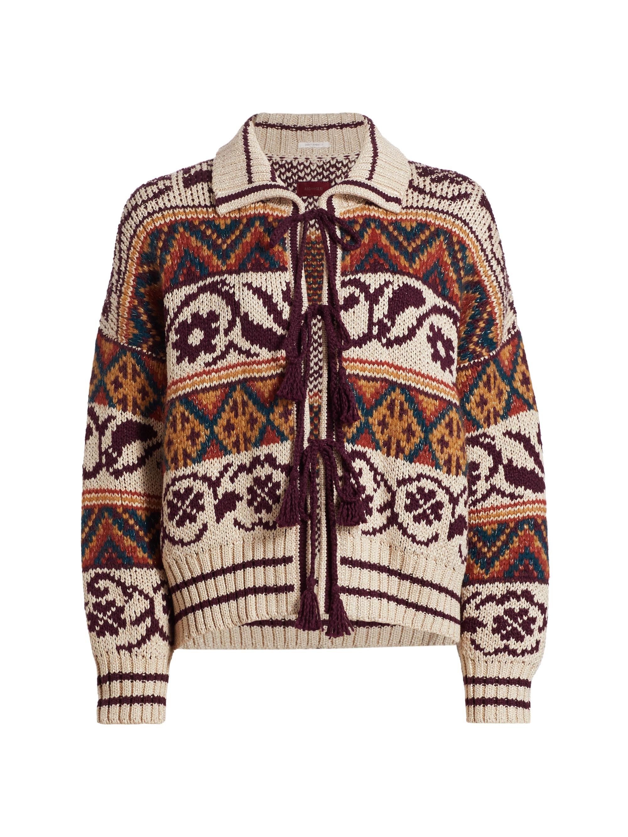 Mother The Family Ties Geometric Cardigan | Saks Fifth Avenue