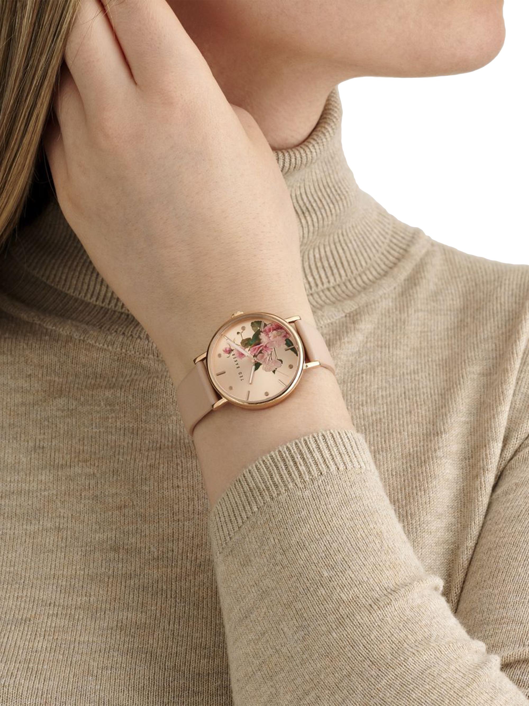 Ted Baker TB Iconic Phylipa Iconic Ladies Watch Amazon.com: Ted Baker Phylipa Retro Pink Leather Strap Watch  main image 2