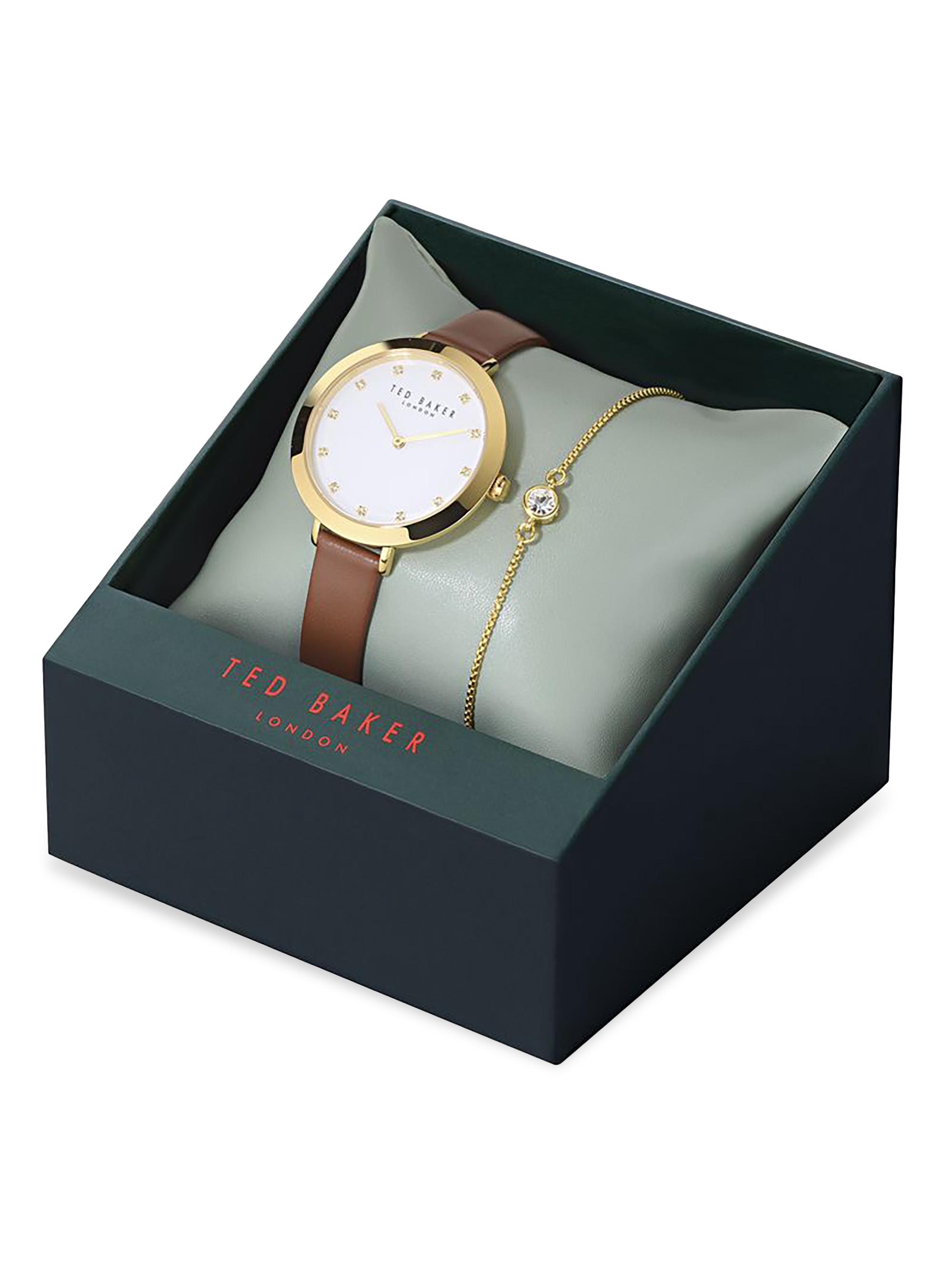 Ted Baker London Ammy Iconic Goldtone Stainless Steel Crystal & Leather Watch Ted Baker Ammy Iconic Goldtone Stainless Steel, Crystal  main image 4