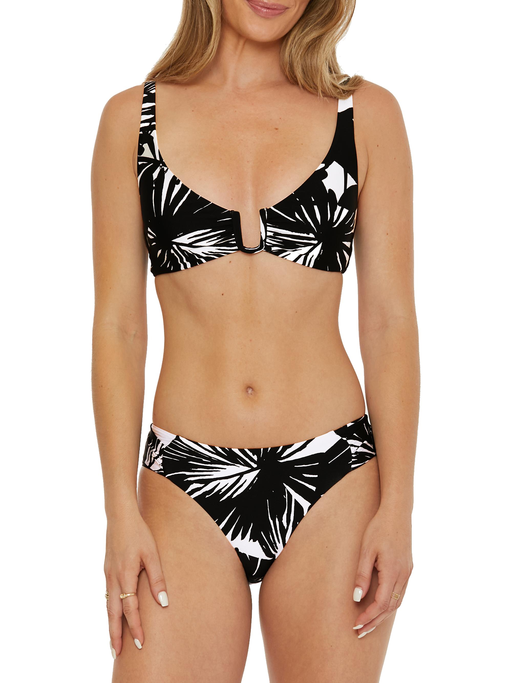 Trina Turk Women's Lennox Palm Hipster Bikini Bottoms - Black Vanilla