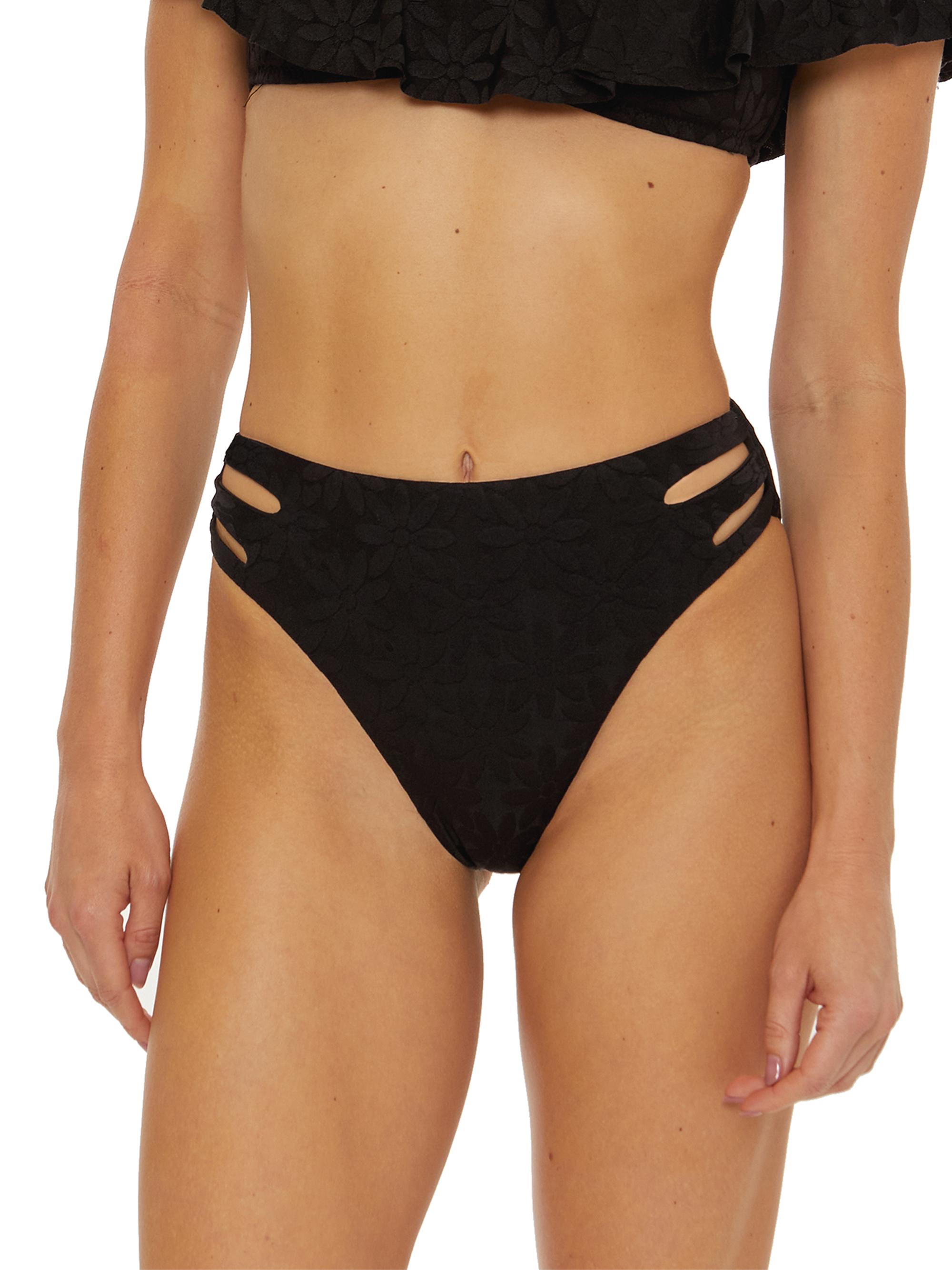Trina Turk Women's Joplin High-Rise Cut-Out Bikini Bottoms - Black