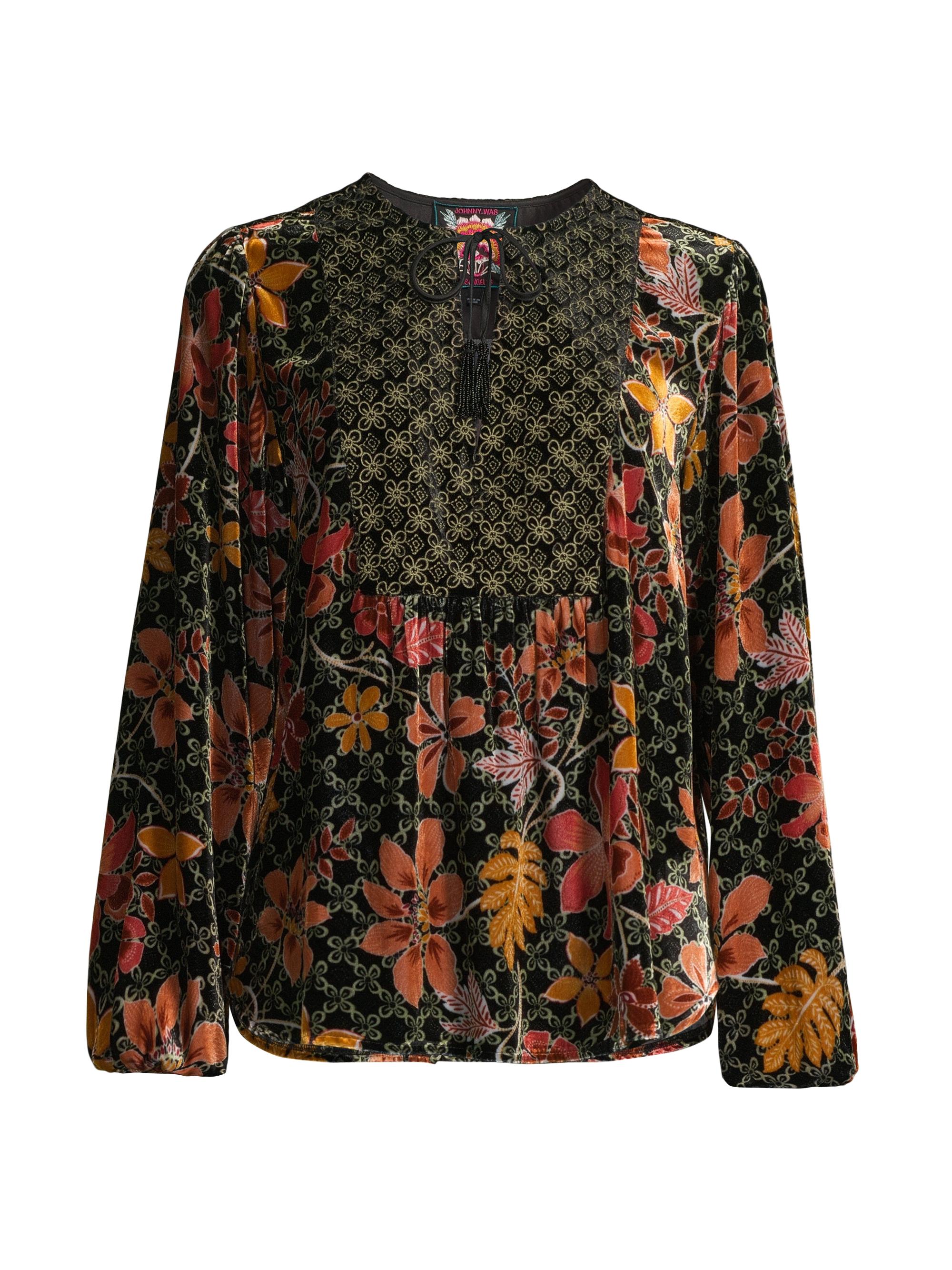 Johnny Was Women's Jasmoon Flore Velvet Blouse