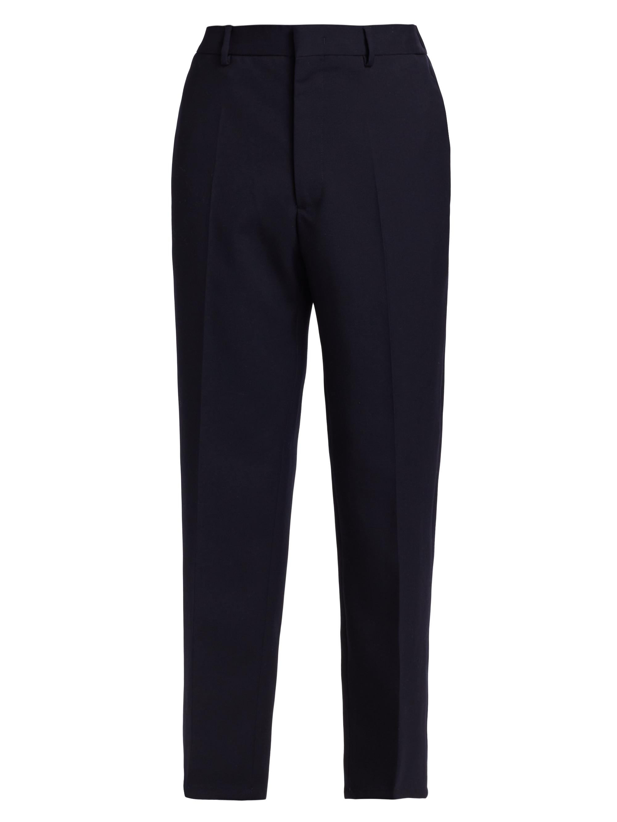 Jil Sander Men's Wool Crease-Front Trousers - Black