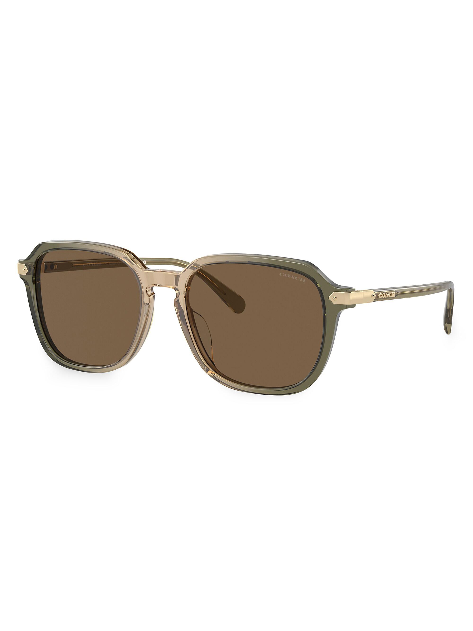 COACH Men's HC8383U 55MM Semi-Metal Sunglasses - Green