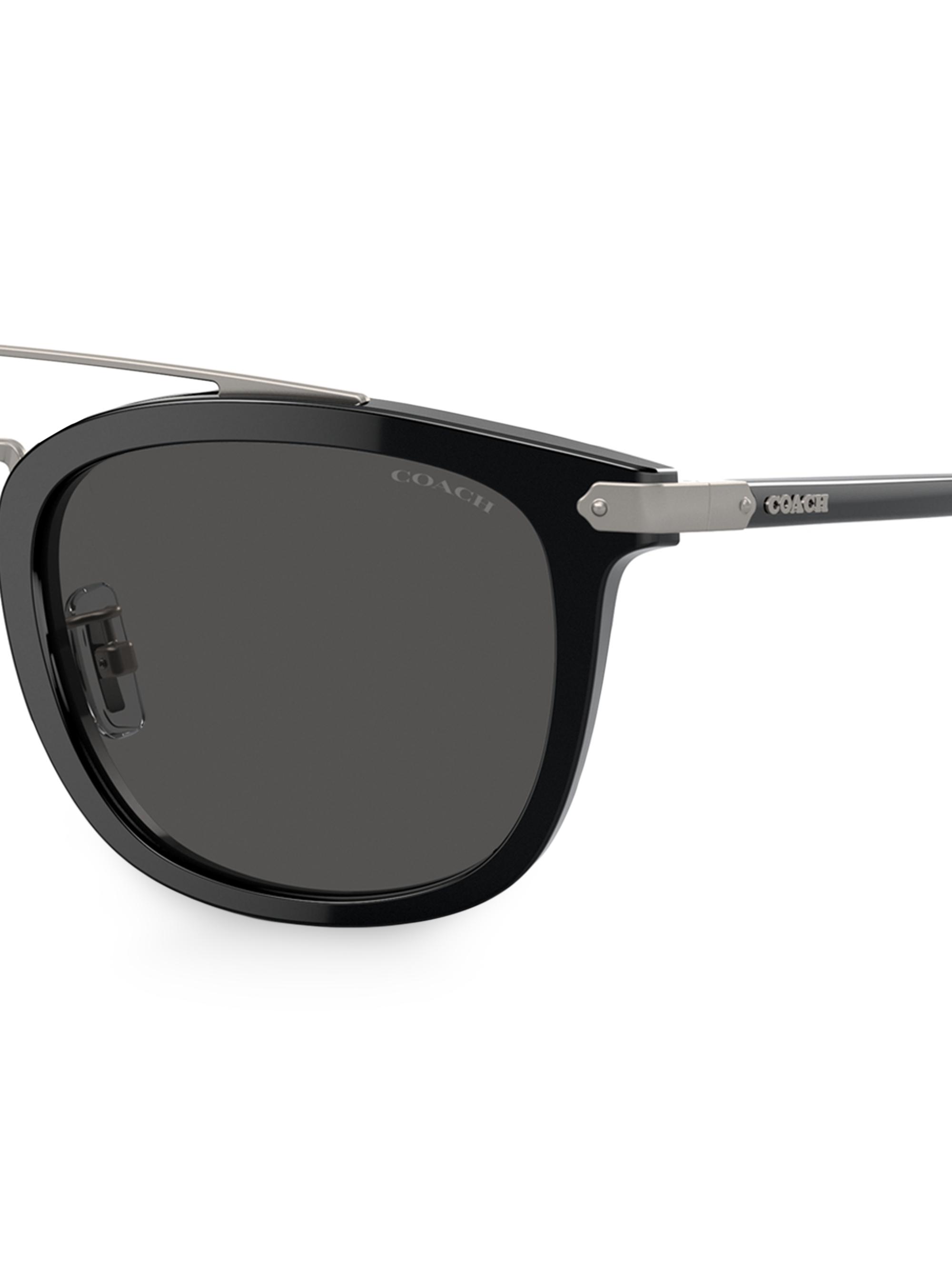 Coach Black and Silver Round Sunglasses Coach Sunglasses L1084 HC8265 55728G Black-Silver Glitter  main image 4