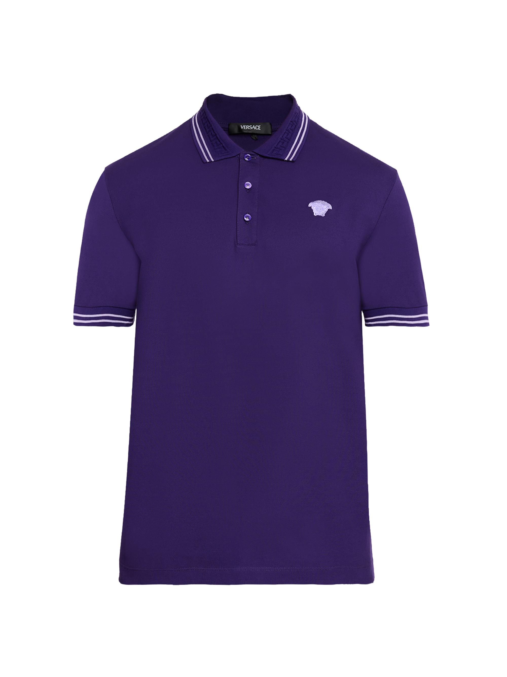 Versace Men's Medusa Pop Piqué Polo - Deep Purple