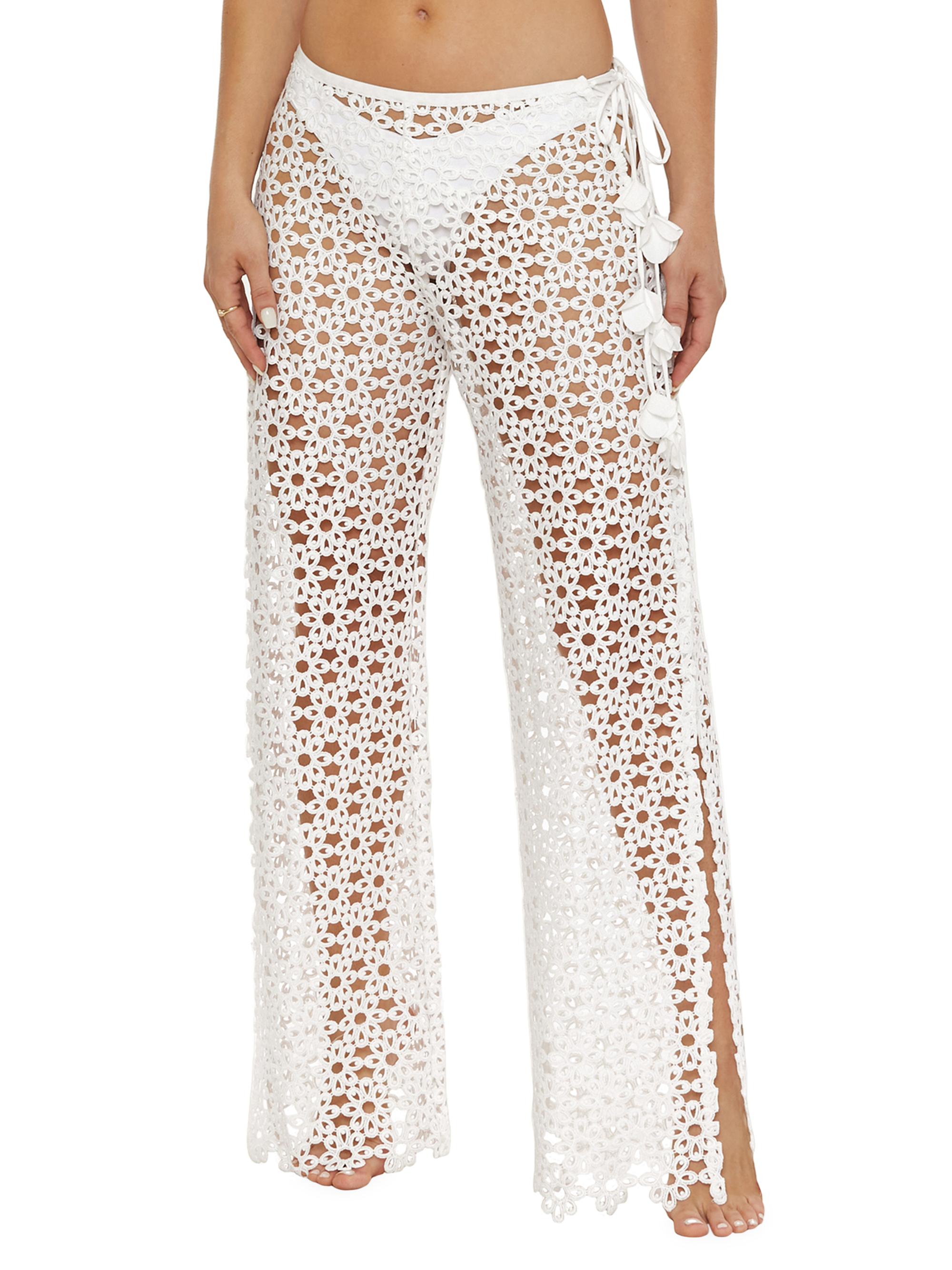 Trina Turk Women's Chateau Lace Cover-Up Pants - Vanilla