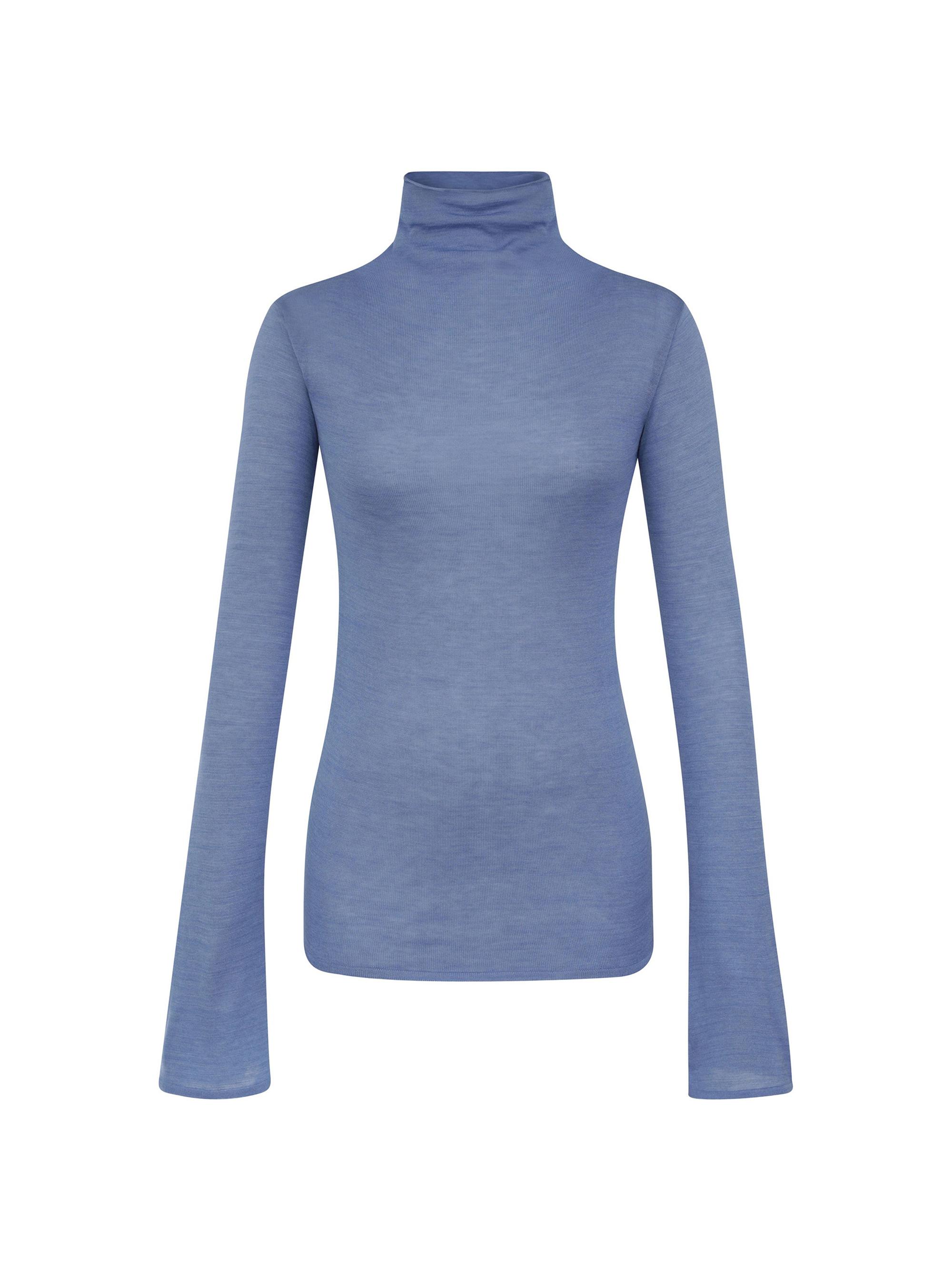DL1961 Women's Turtleneck Top - Powder Blue