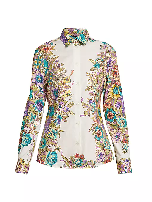 Etro - Botanical-Print Cotton-Blend Shirt