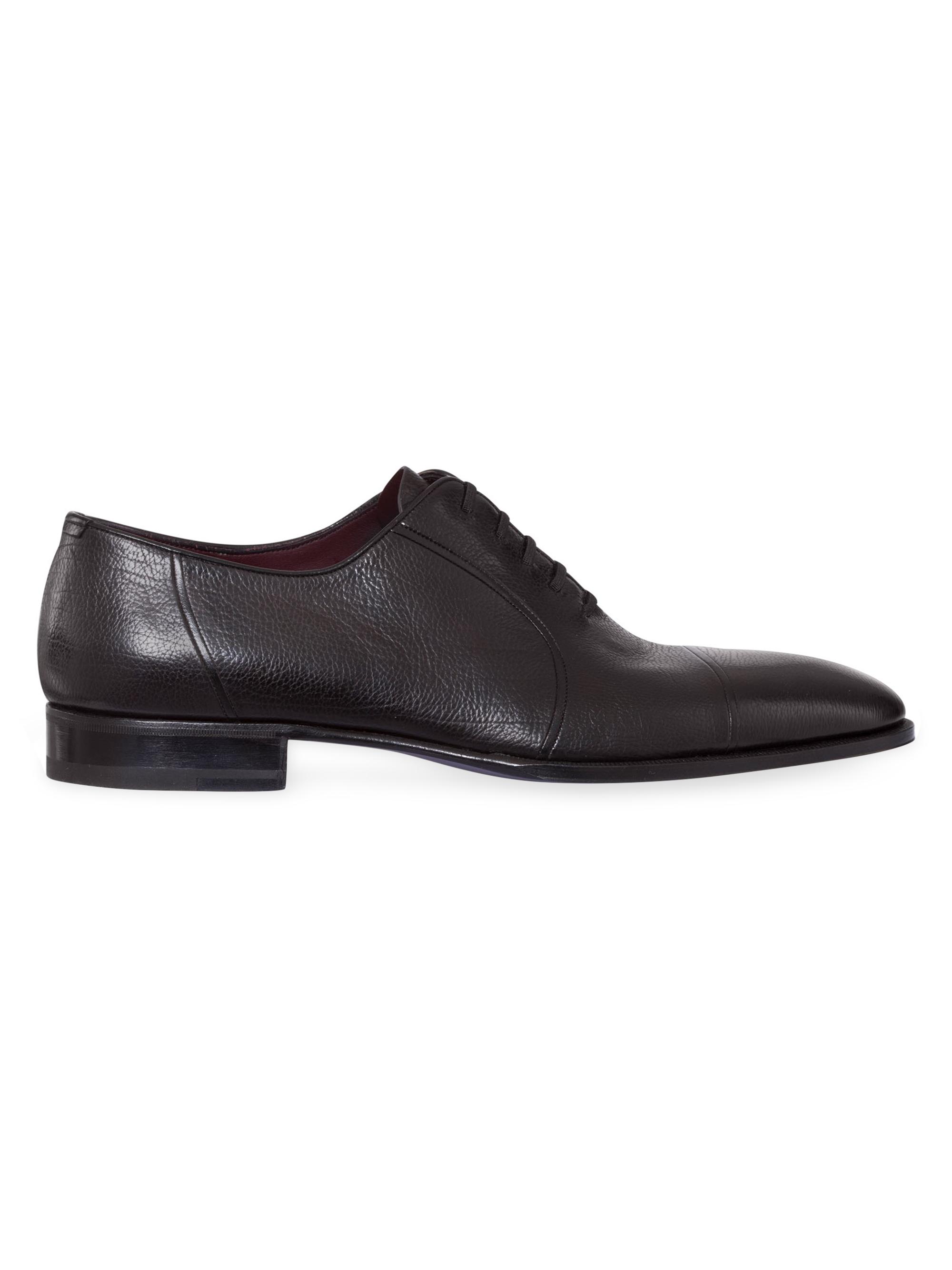 Stefano Ricci Men's Calfskin Leather Oxford Shoes - Black