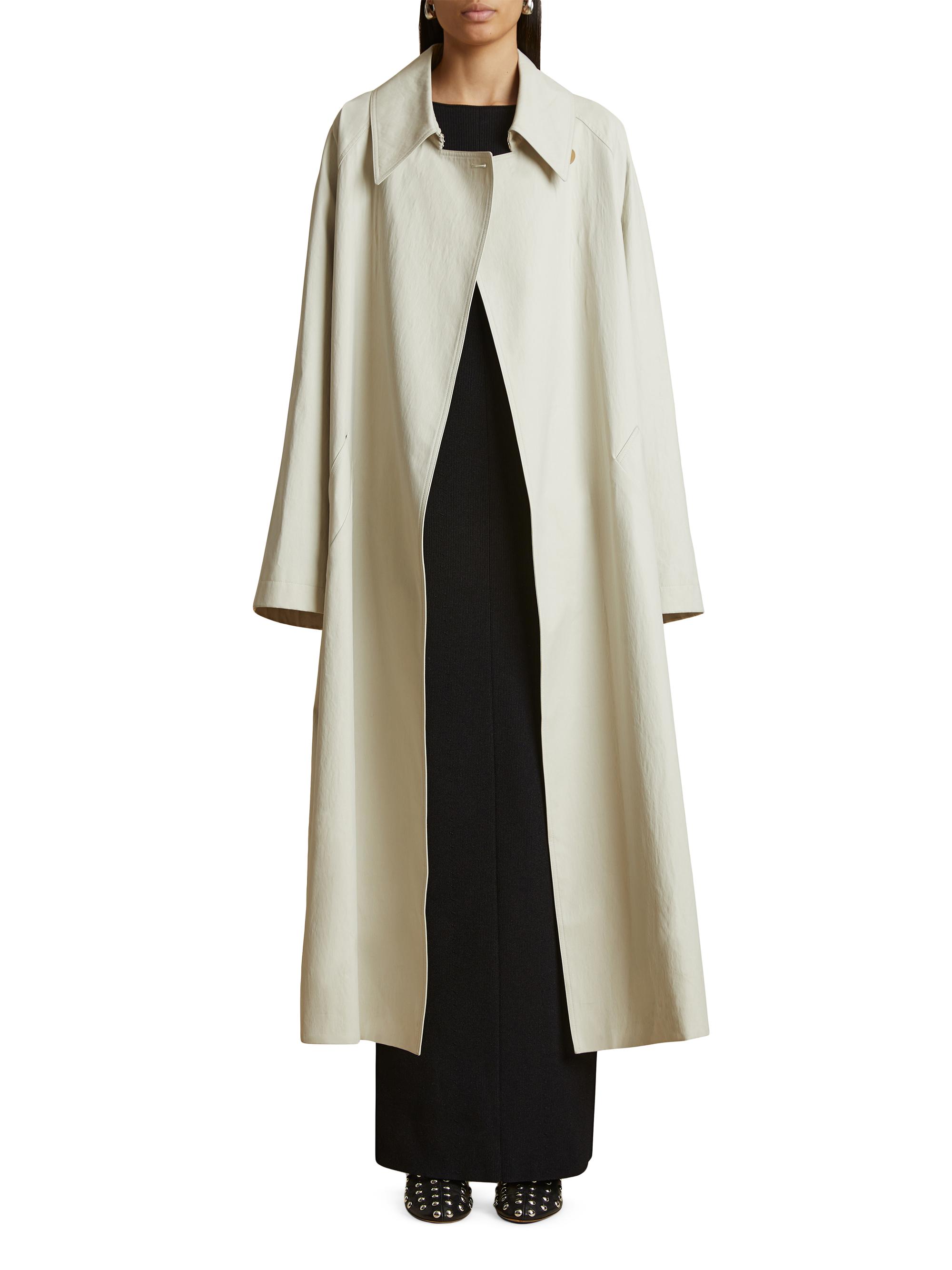 Khaite Minnie Belted Cotton-Blend Coat | Saks Fifth Avenue