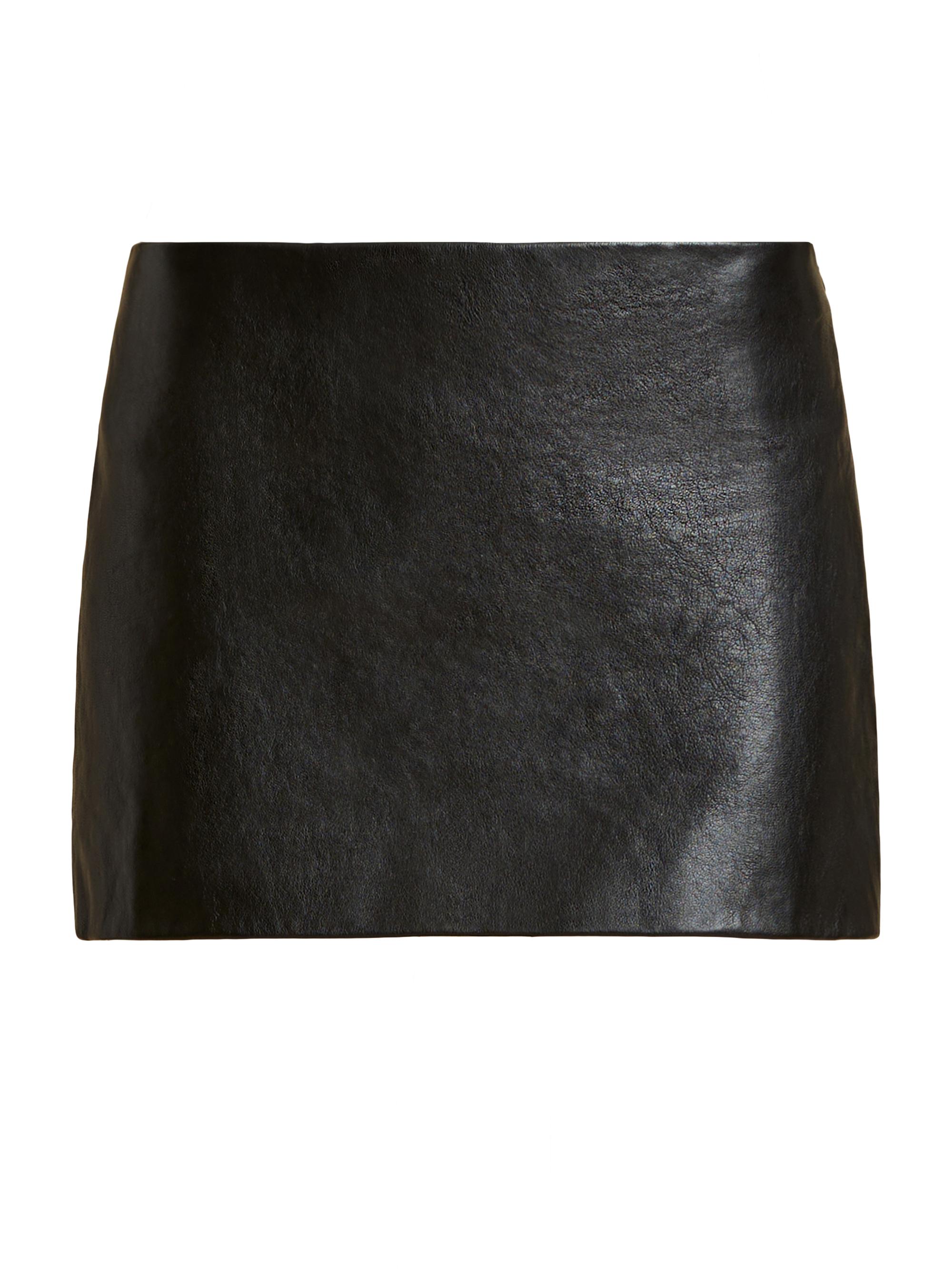 Khaite Women's Jett Pebbled Leather Miniskirt - Black