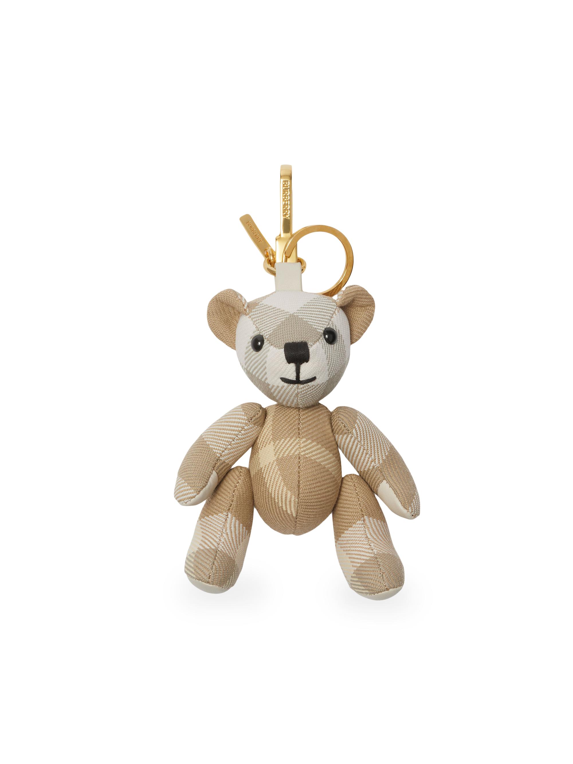 Burberry Women's Thomas Bear Wool-Blend Charm Keychain - Flax