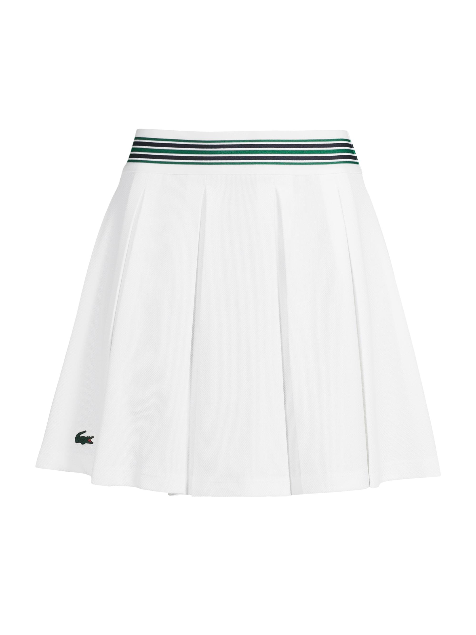 Lacoste X Bandier Women's Lacoste x Bandier Performance Piqué Pleated Tennis Skirt - White Sinople