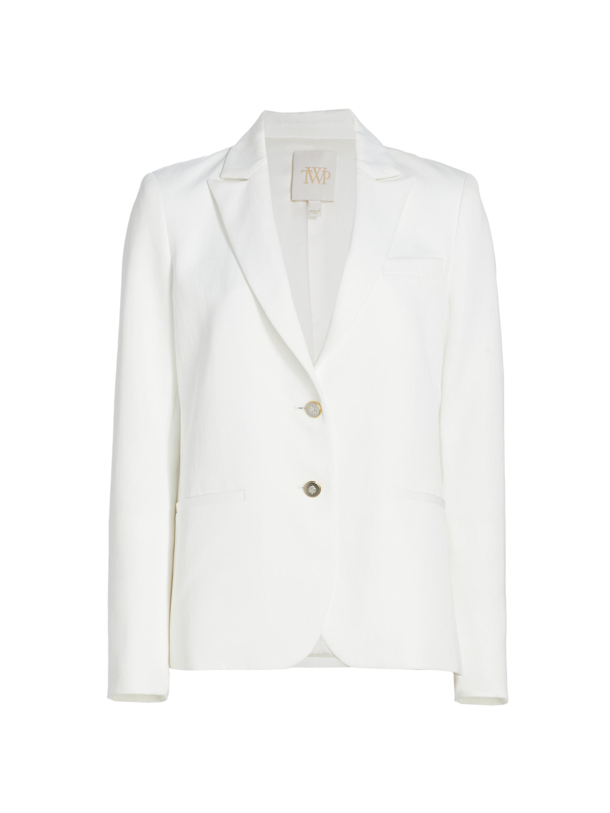 TWP Women's Linen-Blend Boyfriend Blazer - White