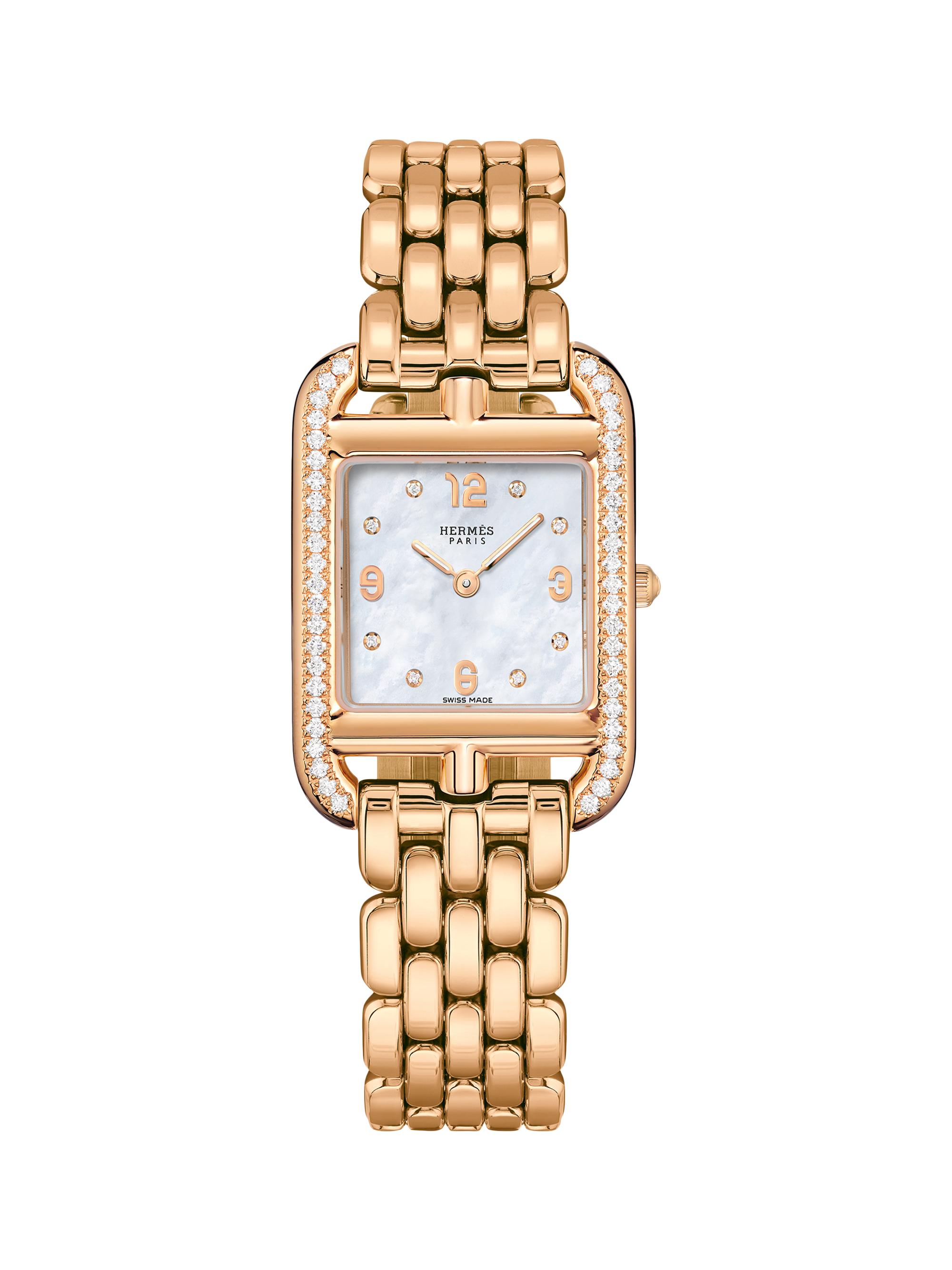 HERMÈS Women's Cape Cod 18K Rose Gold & 0.43 TCW Diamond Bracelet Watch/31MM - Rose Gold