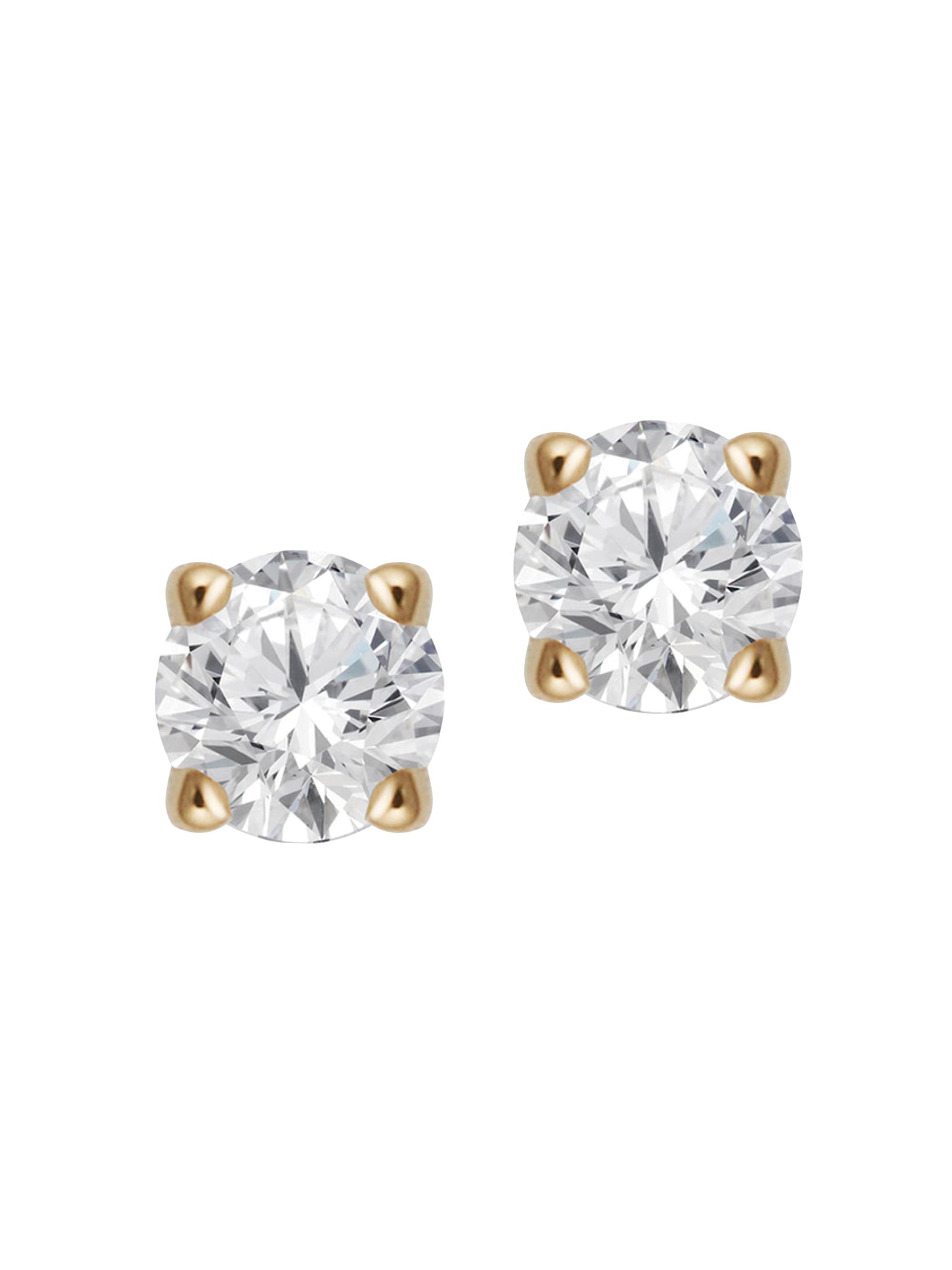 Oradina Women's 14K Yellow Gold Shine Bright Diamond  Studs - Yellow Gold