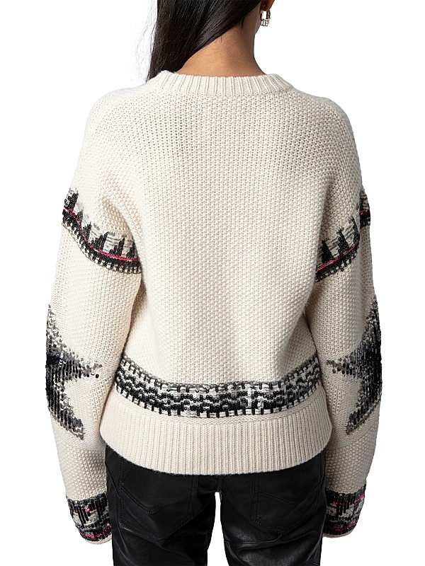Shop Zadig & Voltaire Kanson Sequin-Embellished Cashmere Shop Zadig & Voltaire Kanson Sequin-Embellished Cashmere