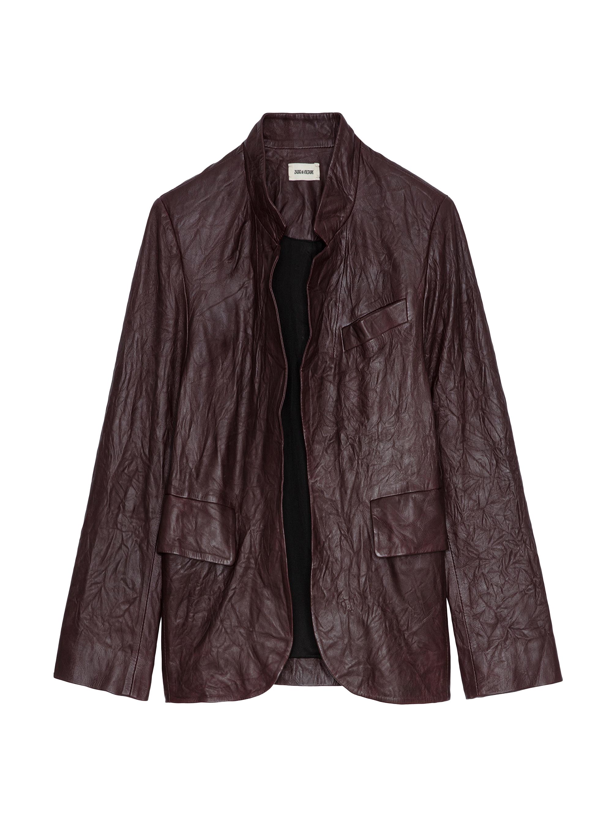 ZADIG&VOLTAIRE レザージャケット Zadig & Voltaire Valfried Crinkle Leather Blazer Unisex