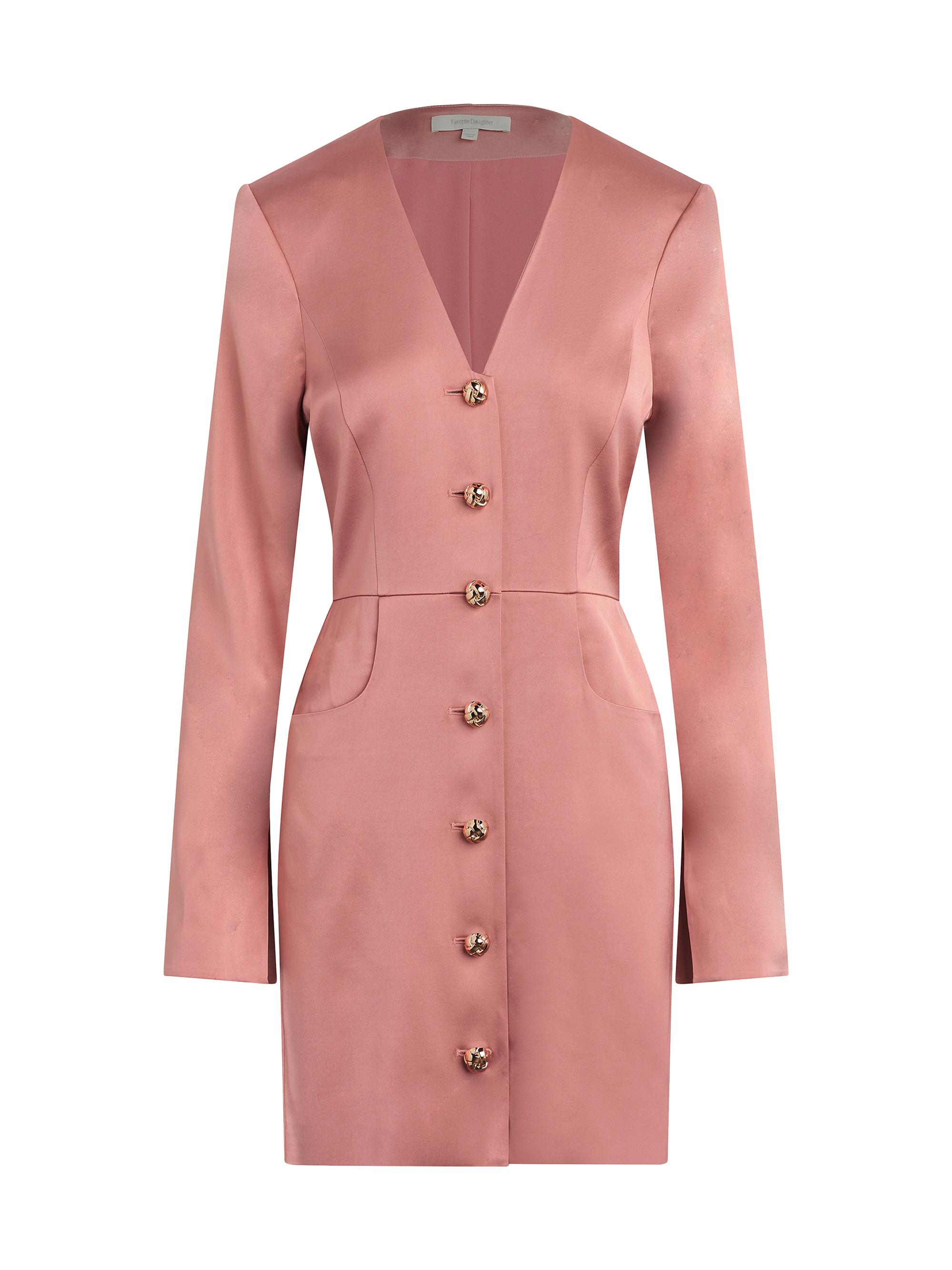 Favorite Daughter Women's Audrey Satin Long-Sleeve Minidress - Dusty Rose