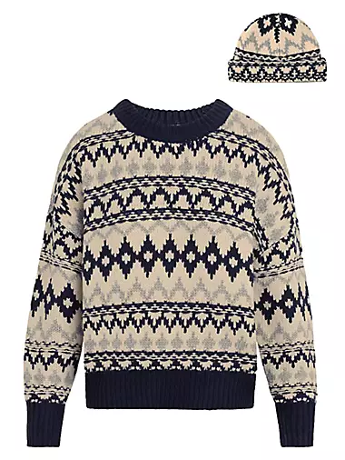 2-Piece Tis The Season Wool-Blend Sweater & Beanie Set
