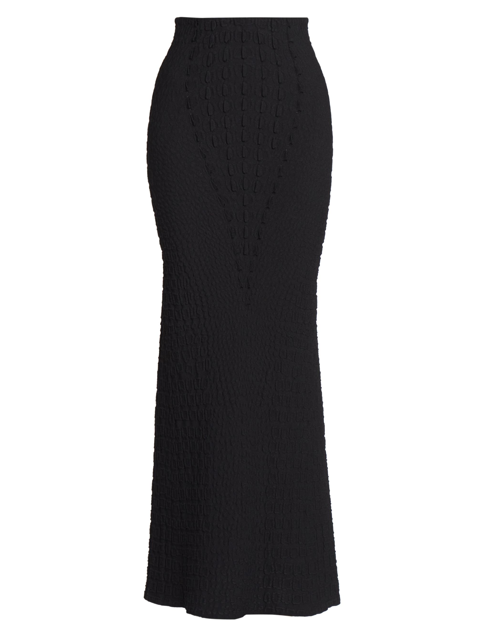 Alaïa Women's Textured Fit & Flare Maxi Skirt - Black