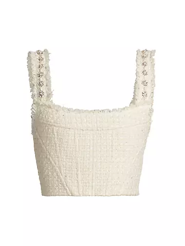 Sosana - Cut-Out Crochet Crop Knit Top